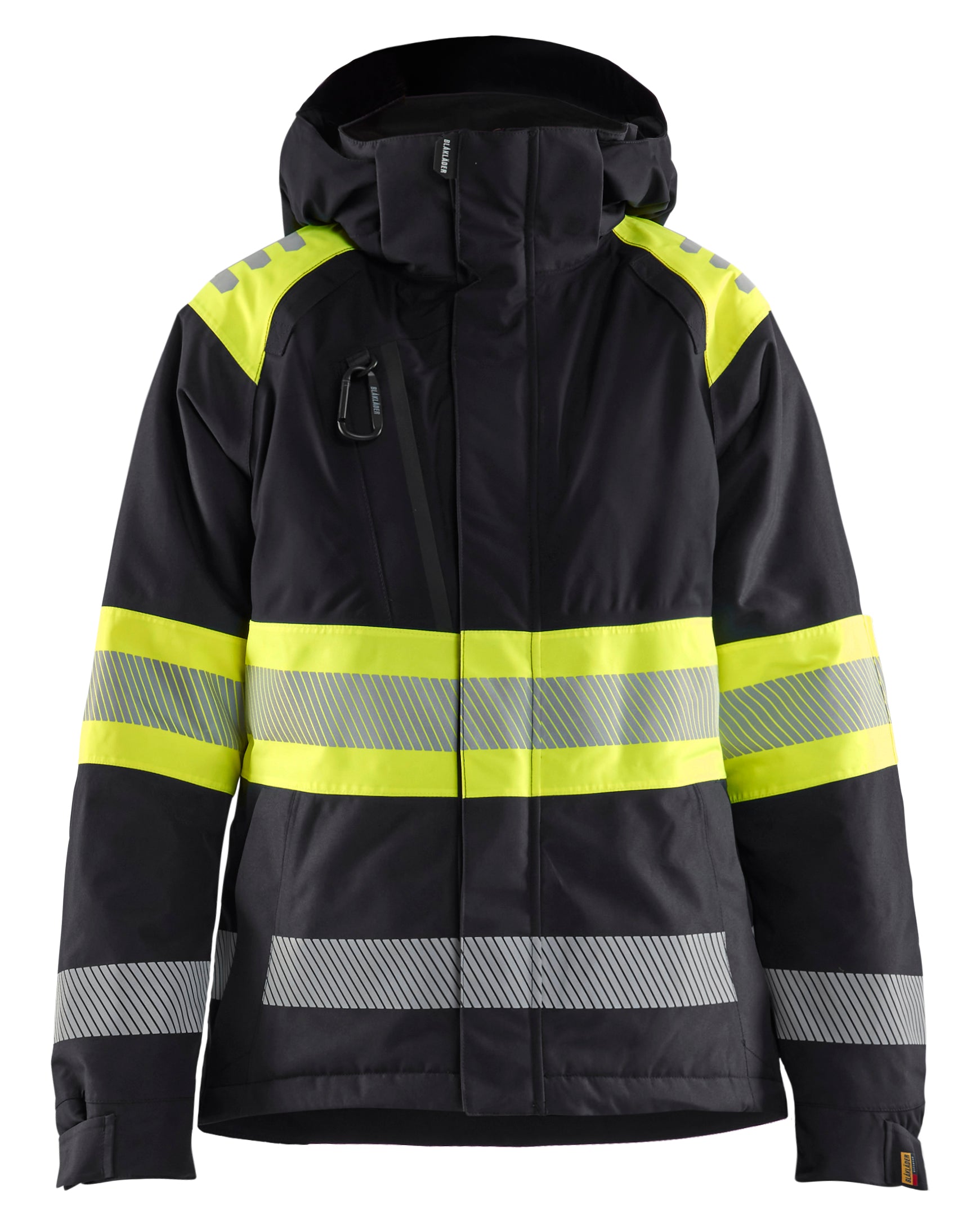 Blåkläder 4470 Dame High Vis Vinterjakke detalje med firmalogo