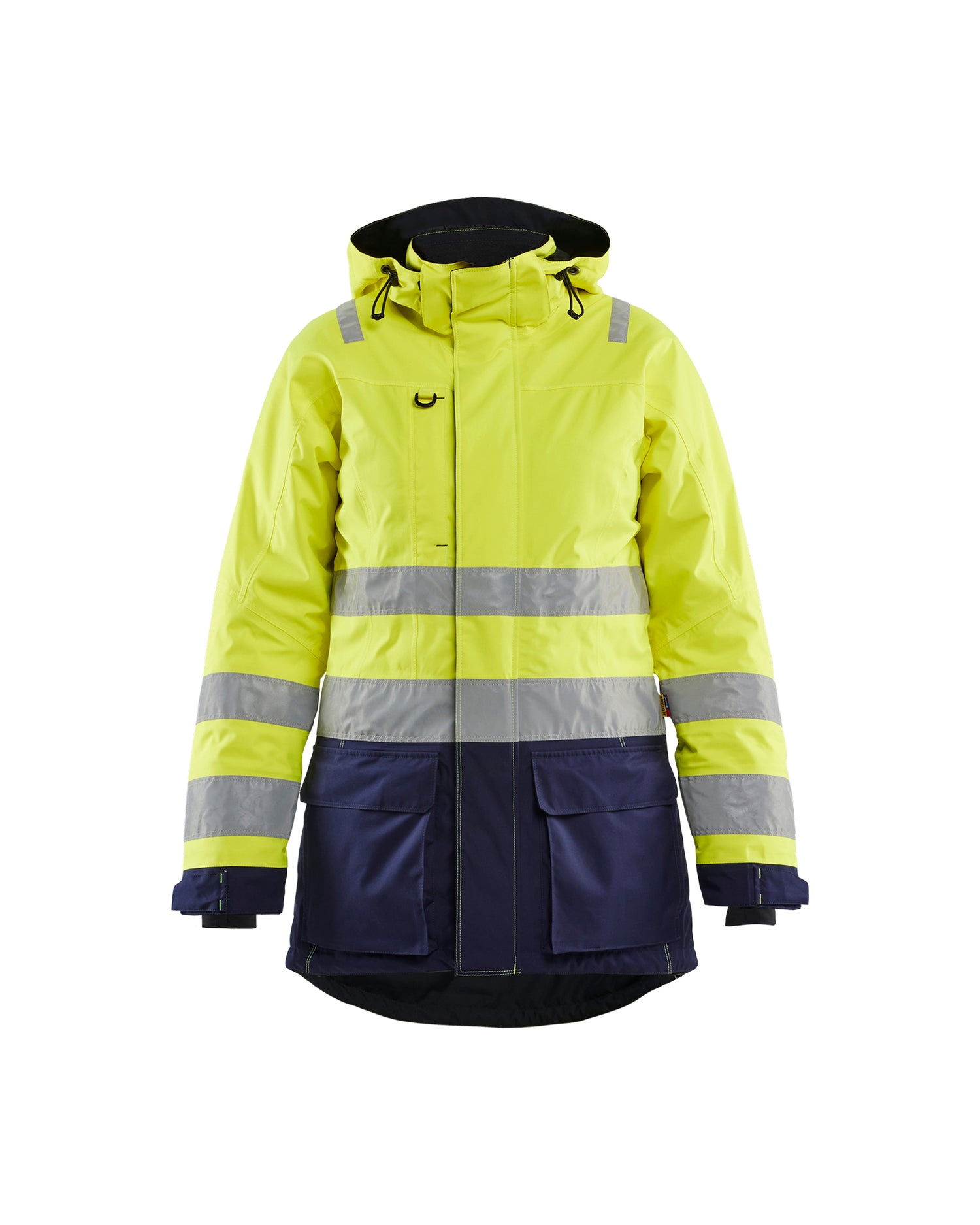 Blåkläder 4472 Dame High Vis Vinterparkajakke, High Vis Gul/Marineblå