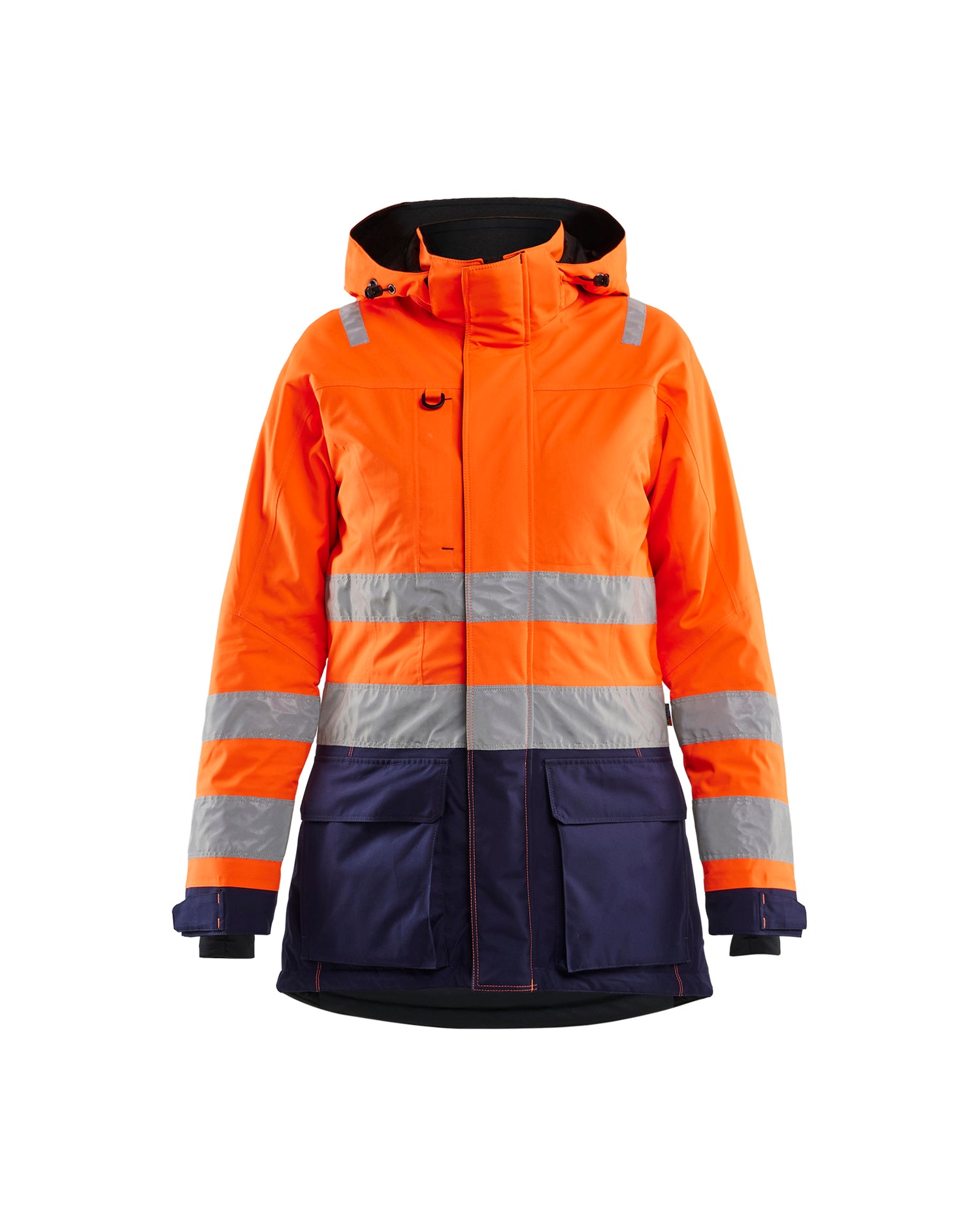 Blåkläder 4472 Dame High Vis Vinterparkajakke, High Vis Orange/Marineblå