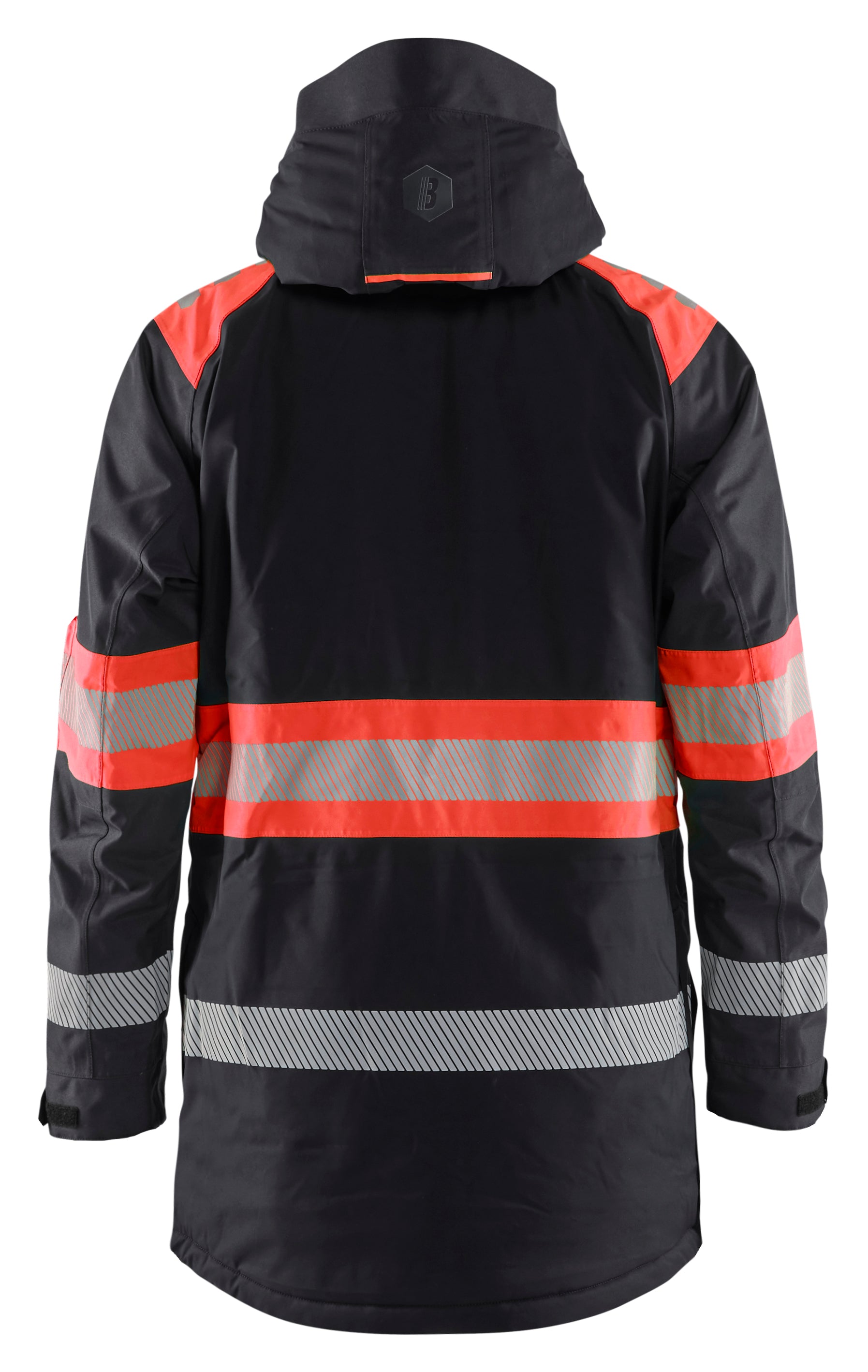 Blåkläder 4485 High Vis Vinterparkajakke detalje med logo