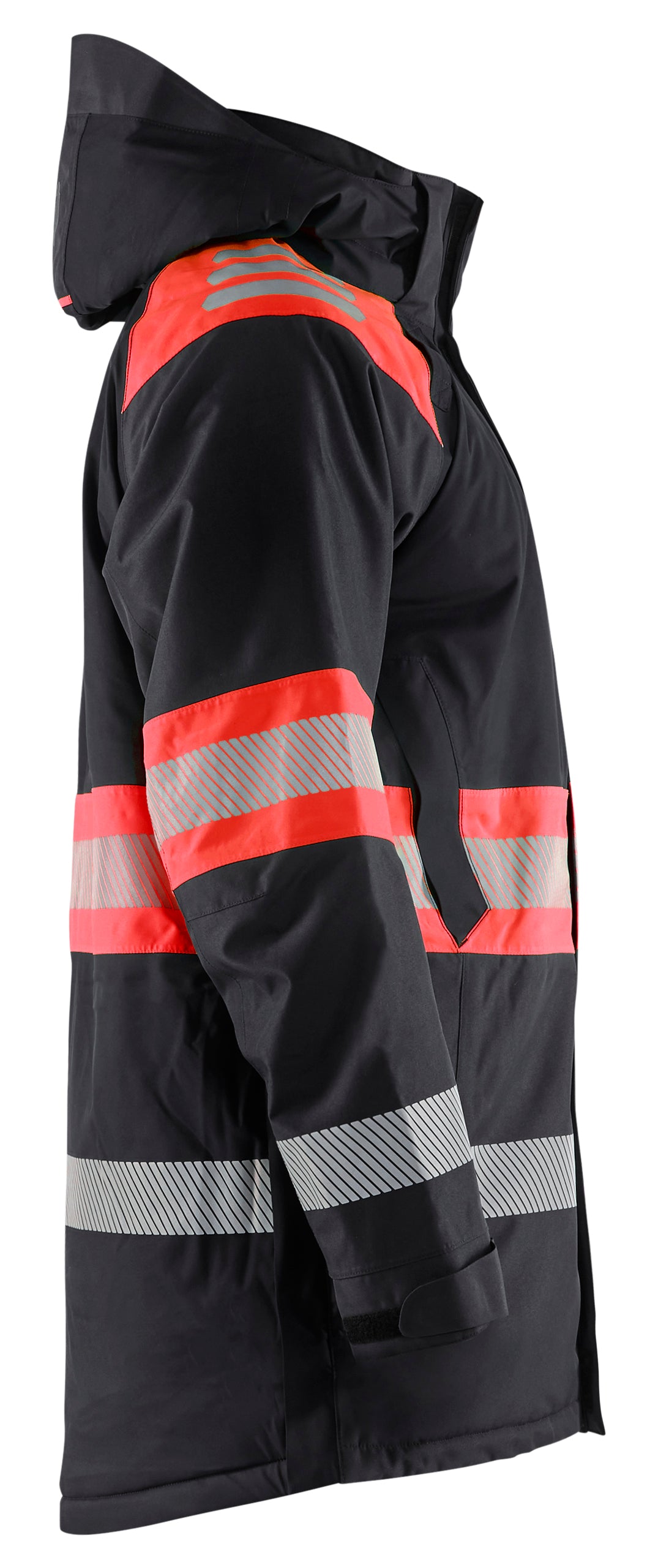 Blåkläder 4485 High Vis Vinterparkajakke nærbillede til broderi