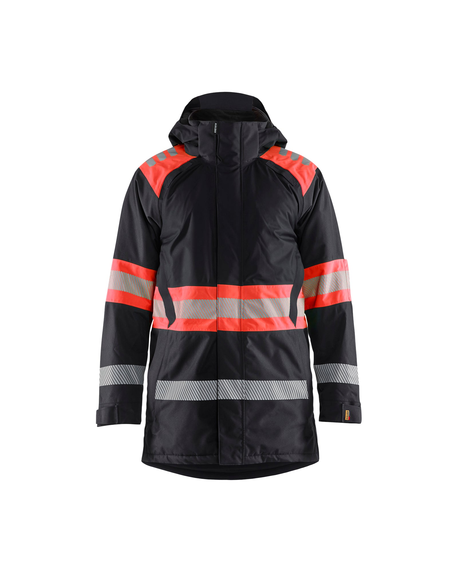 Blåkläder 4485 High Vis Vinterparkajakke, Sort/High Vis Rød