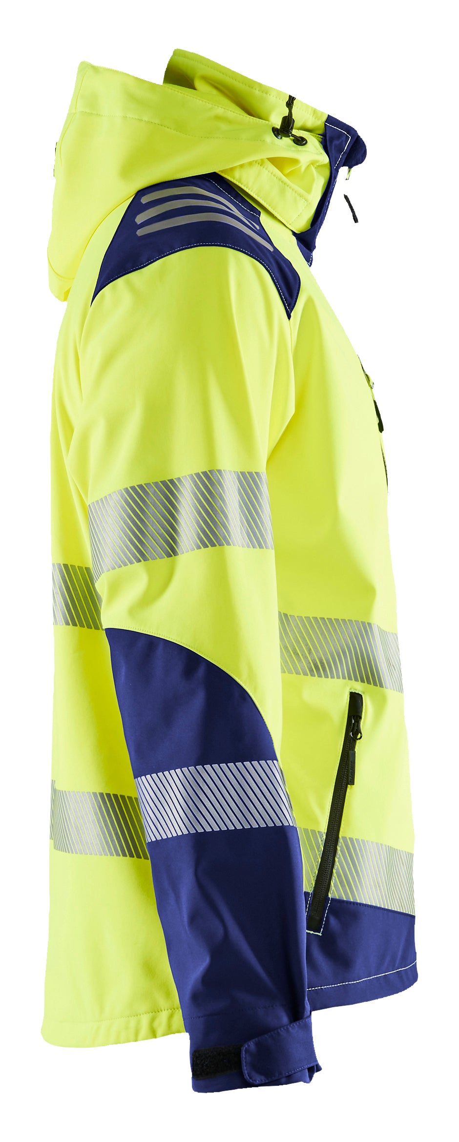 Blåkläder 4491 High Vis Softshelljakke detalje til broderi