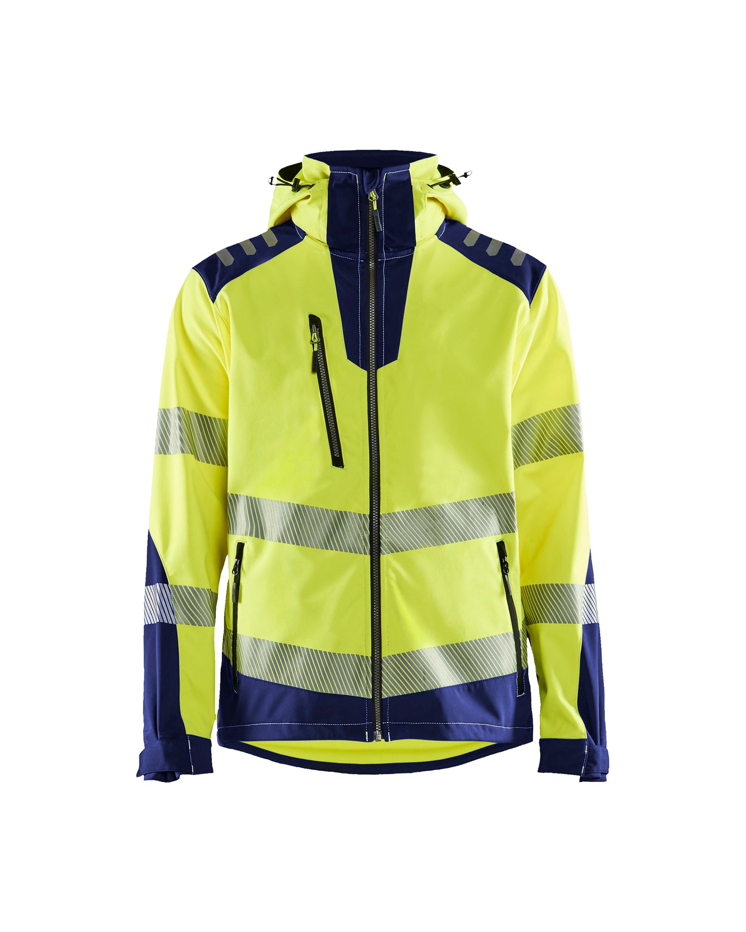 Blåkläder 4491 High Vis Softshelljakke, High Vis Gul/Marineblå