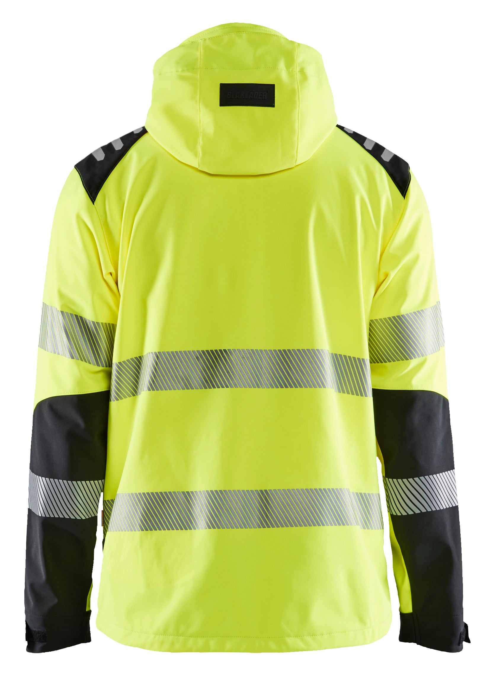 Blåkläder 4491 High Vis Softshelljakke nærbillede med logo