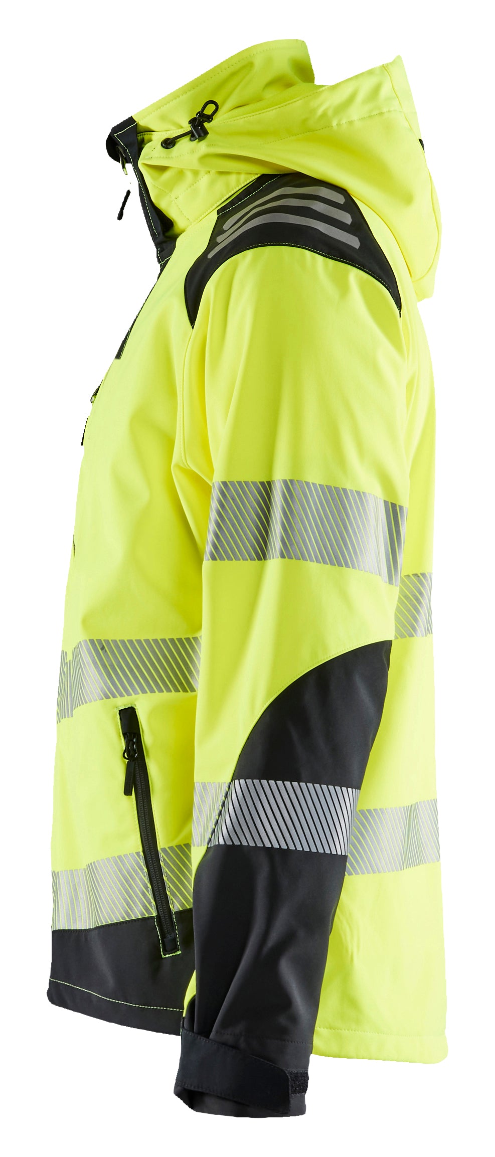 Blåkläder 4491 High Vis Softshelljakke produktbillede med tryk