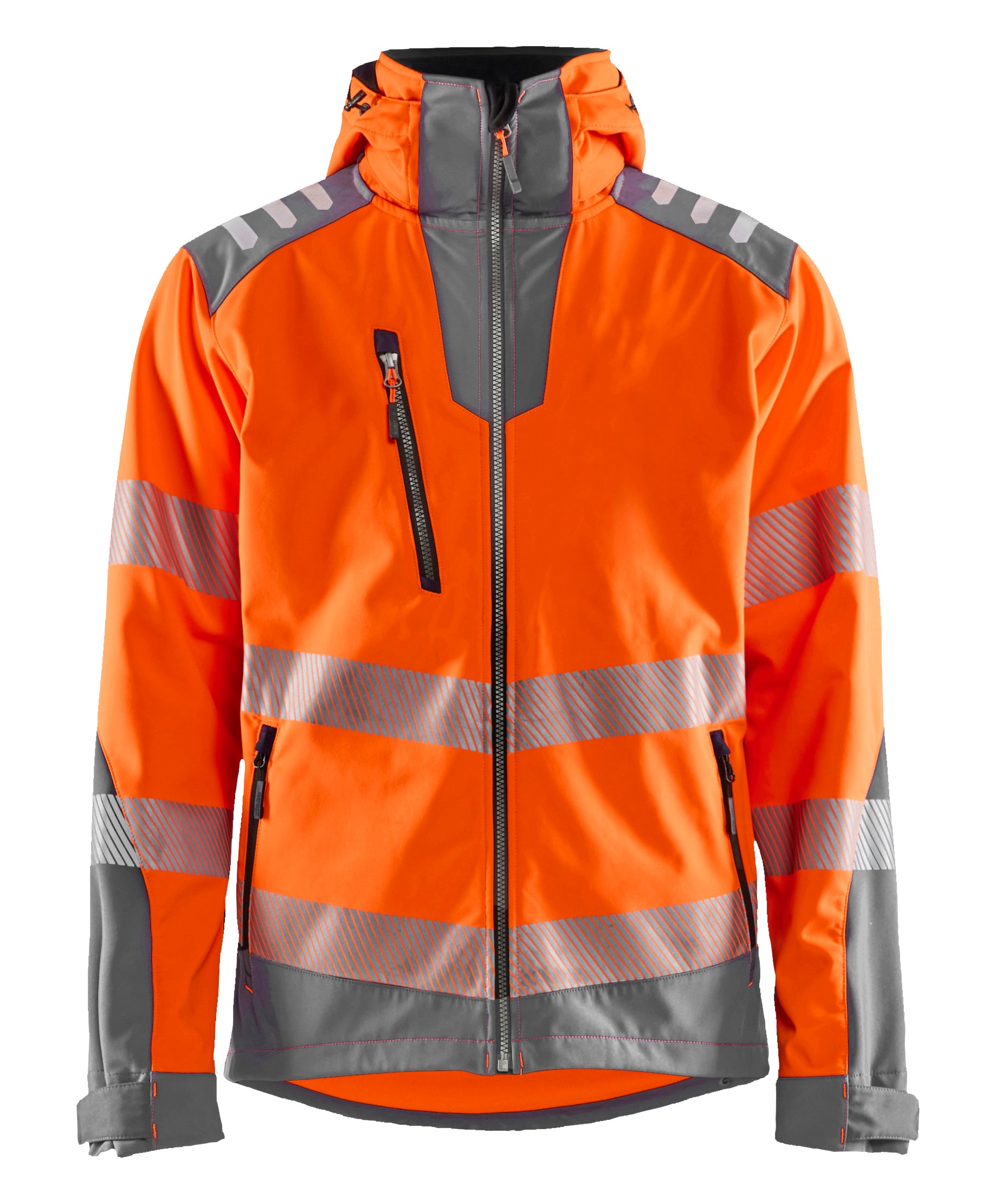 Blåkläder 4491 High Vis Softshelljakke produktfoto med firmalogo