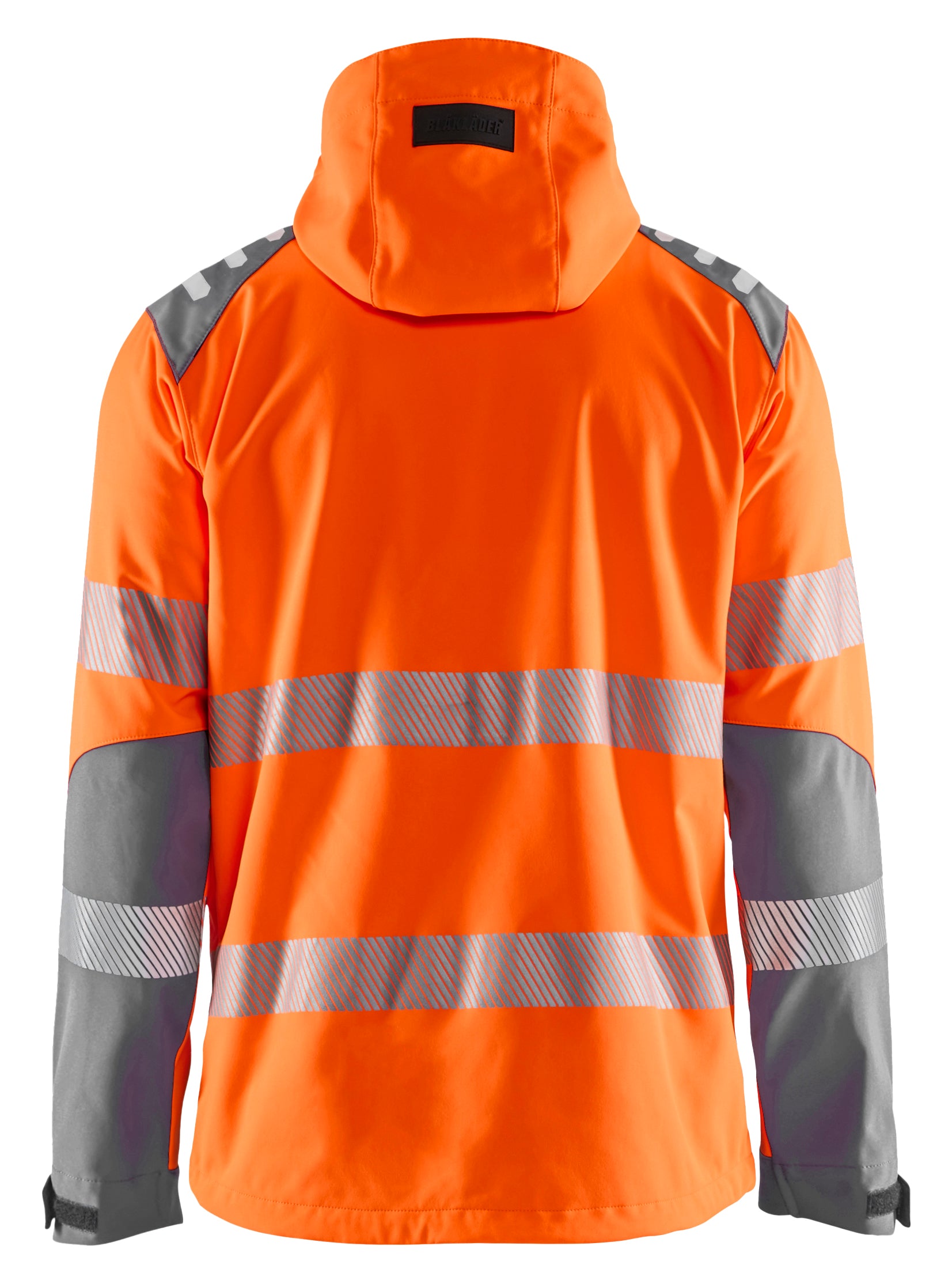 Blåkläder 4491 High Vis Softshelljakke detalje med logo