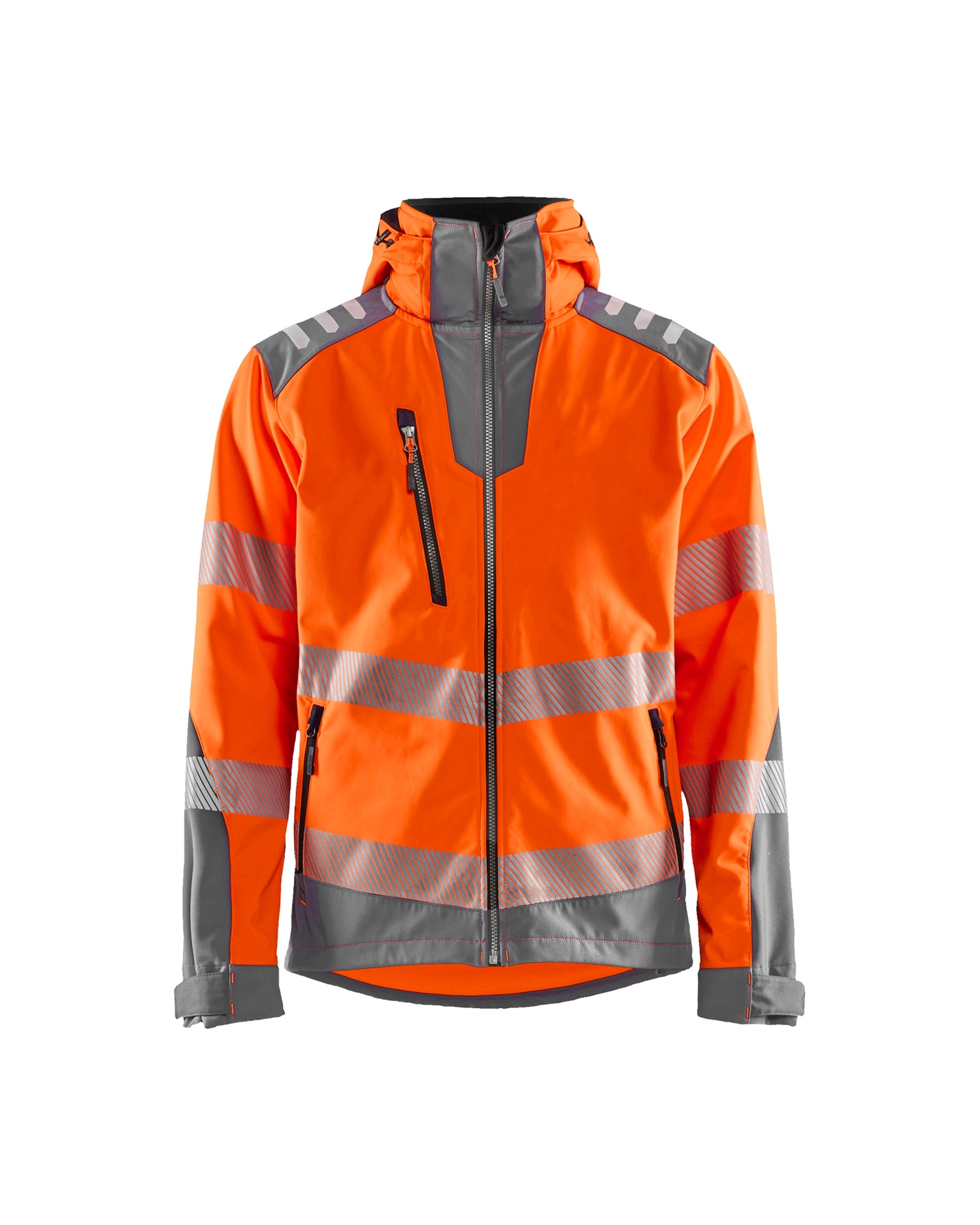 Blåkläder 4491 High Vis Softshelljakke, High Vis Orange/Mellemgrå