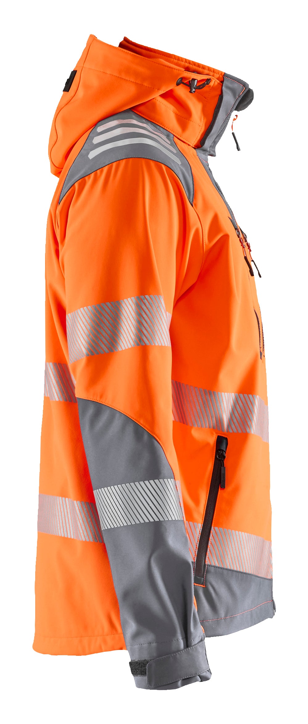 Blåkläder 4491 High Vis Softshelljakke nærbillede til broderi