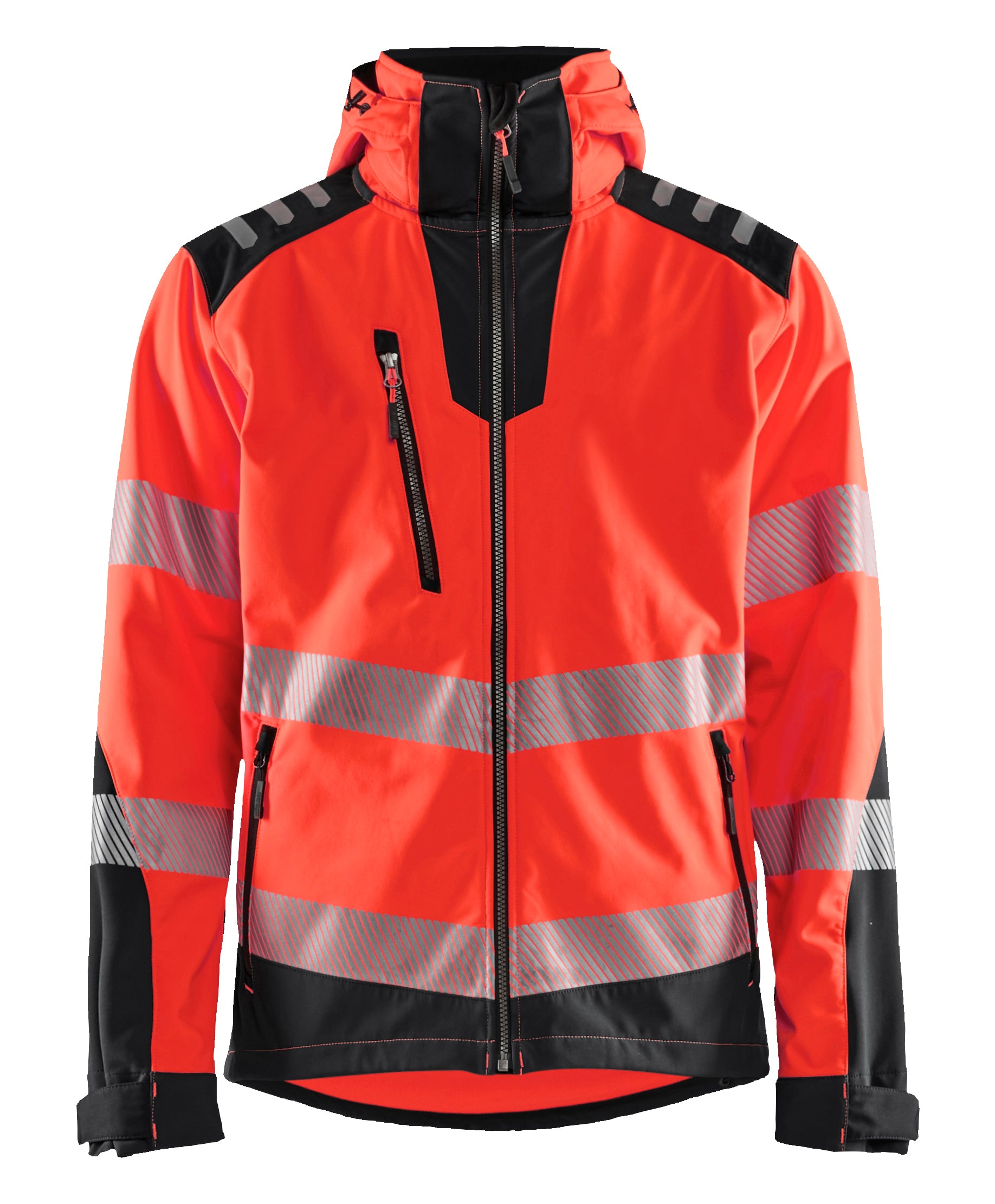 Blåkläder 4491 High Vis Softshelljakke produktbillede med firmalogo