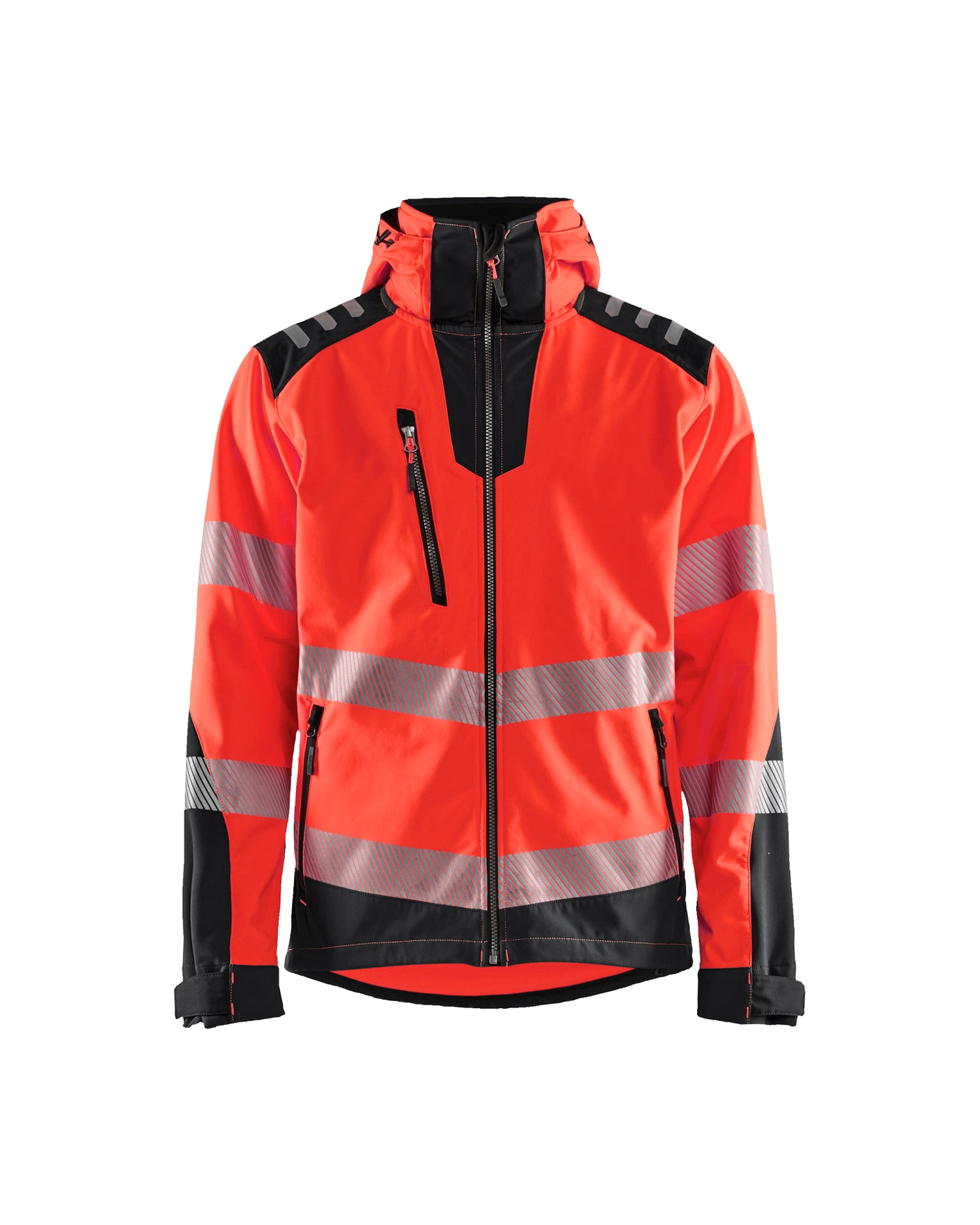 Blåkläder 4491 High Vis Softshelljakke, High Vis Rød/Sort
