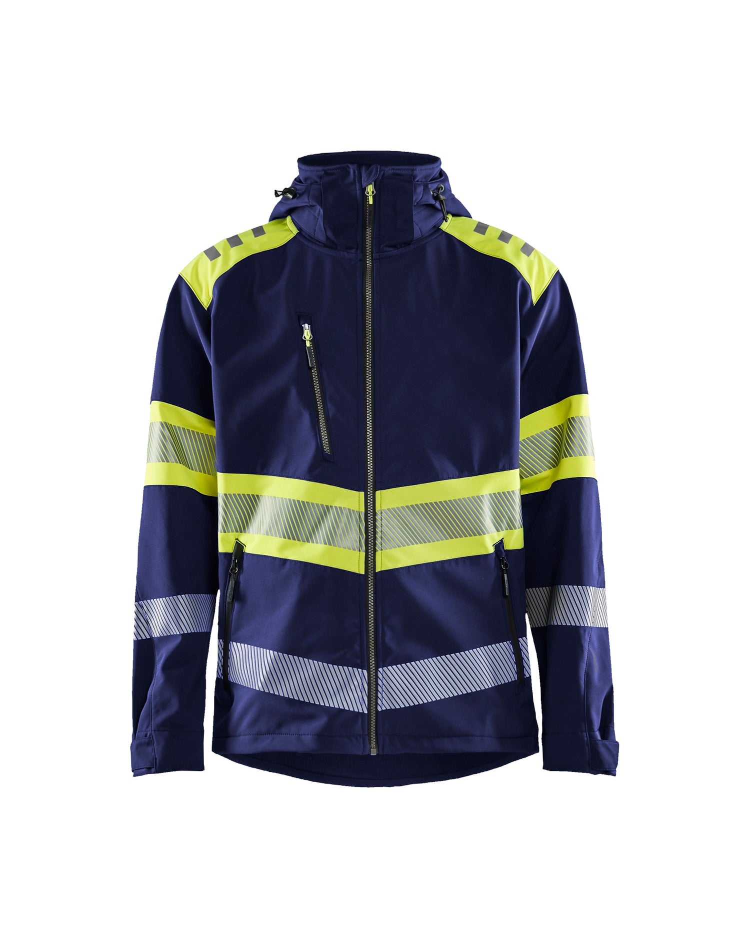 Blåkläder 4494 High Vis Softshell Jakke, Marineblå/High Vis Gul