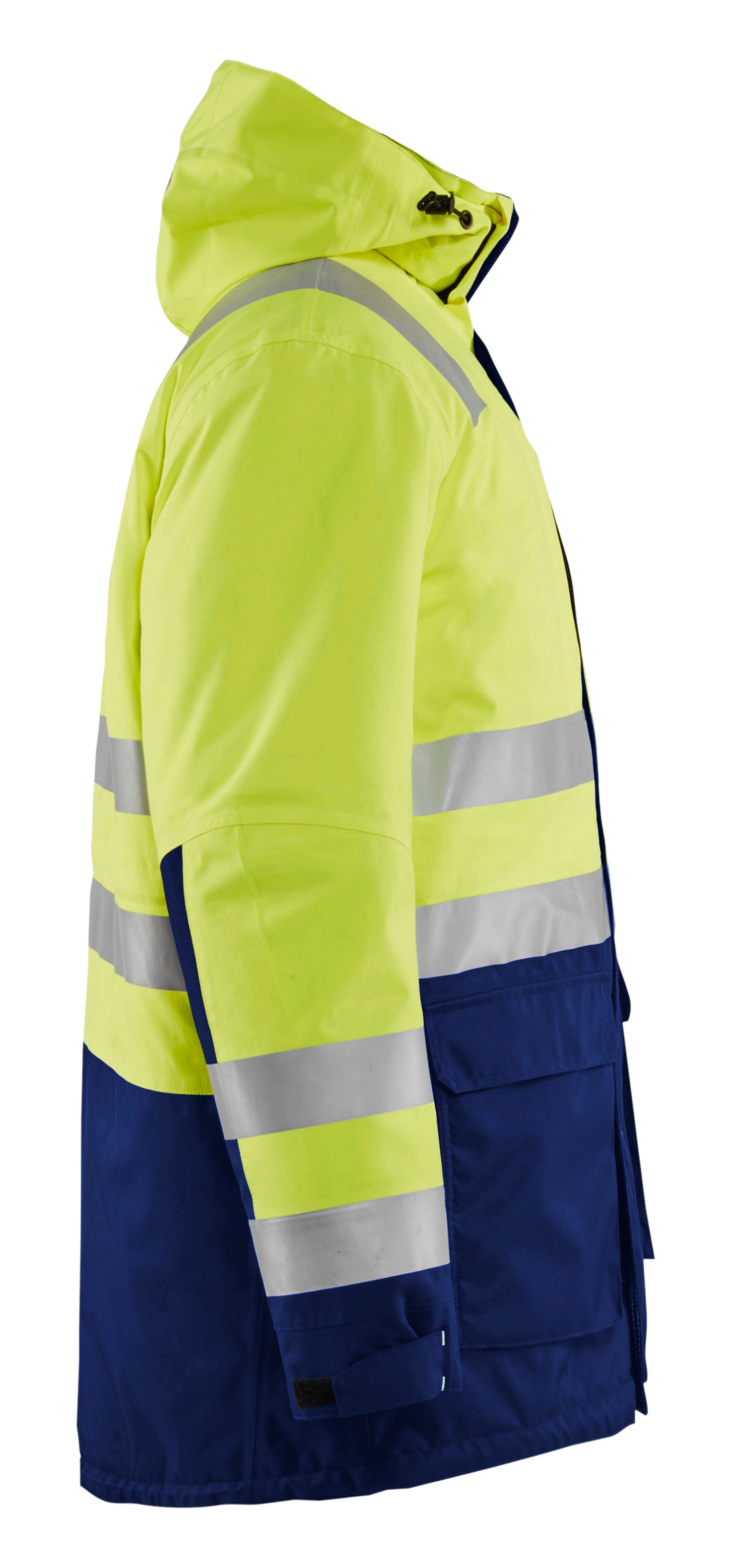 Blåkläder 4495 High Vis Vinterparkajakke produktfoto med tryk