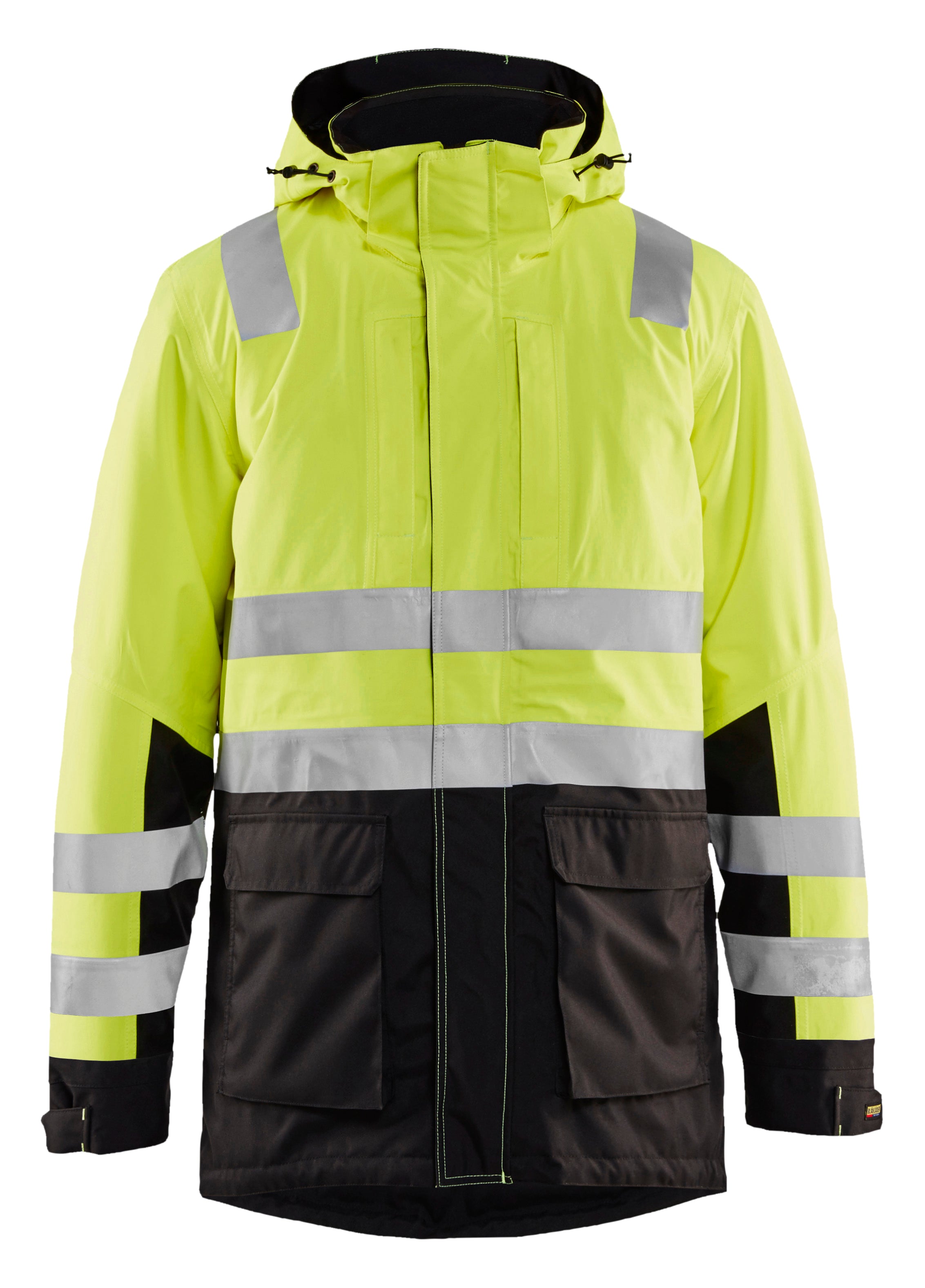 Blåkläder 4495 High Vis Vinterparkajakke detalje til broderi
