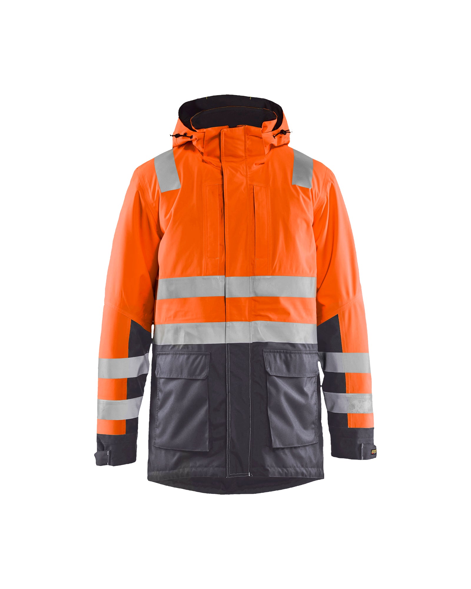 Blåkläder 4495 High Vis Vinterparkajakke, High Vis Orange/Mellemgrå
