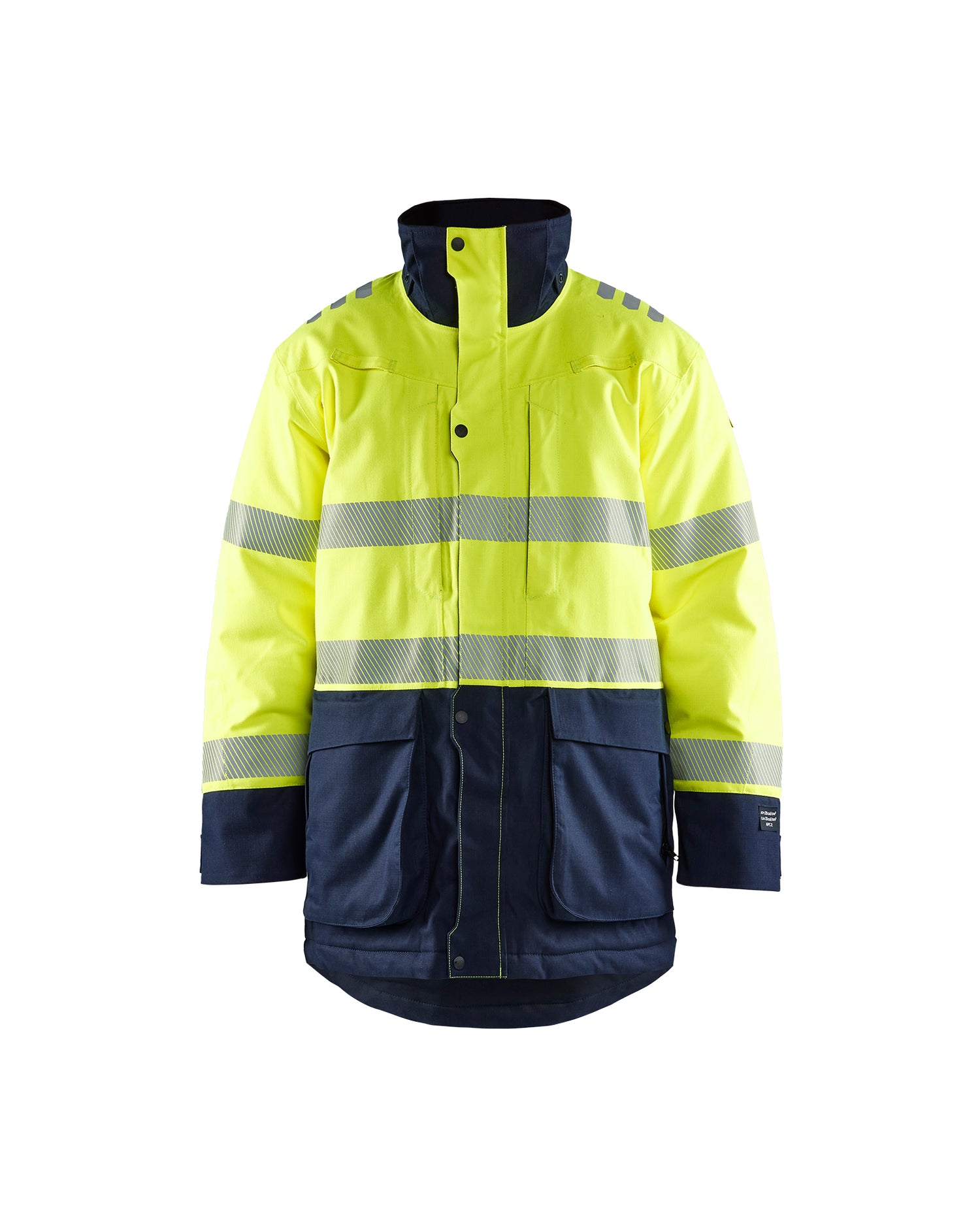 Blåkläder 4527 Multinorm Vinterparkajakke Inherent, High Vis Gul/Marineblå