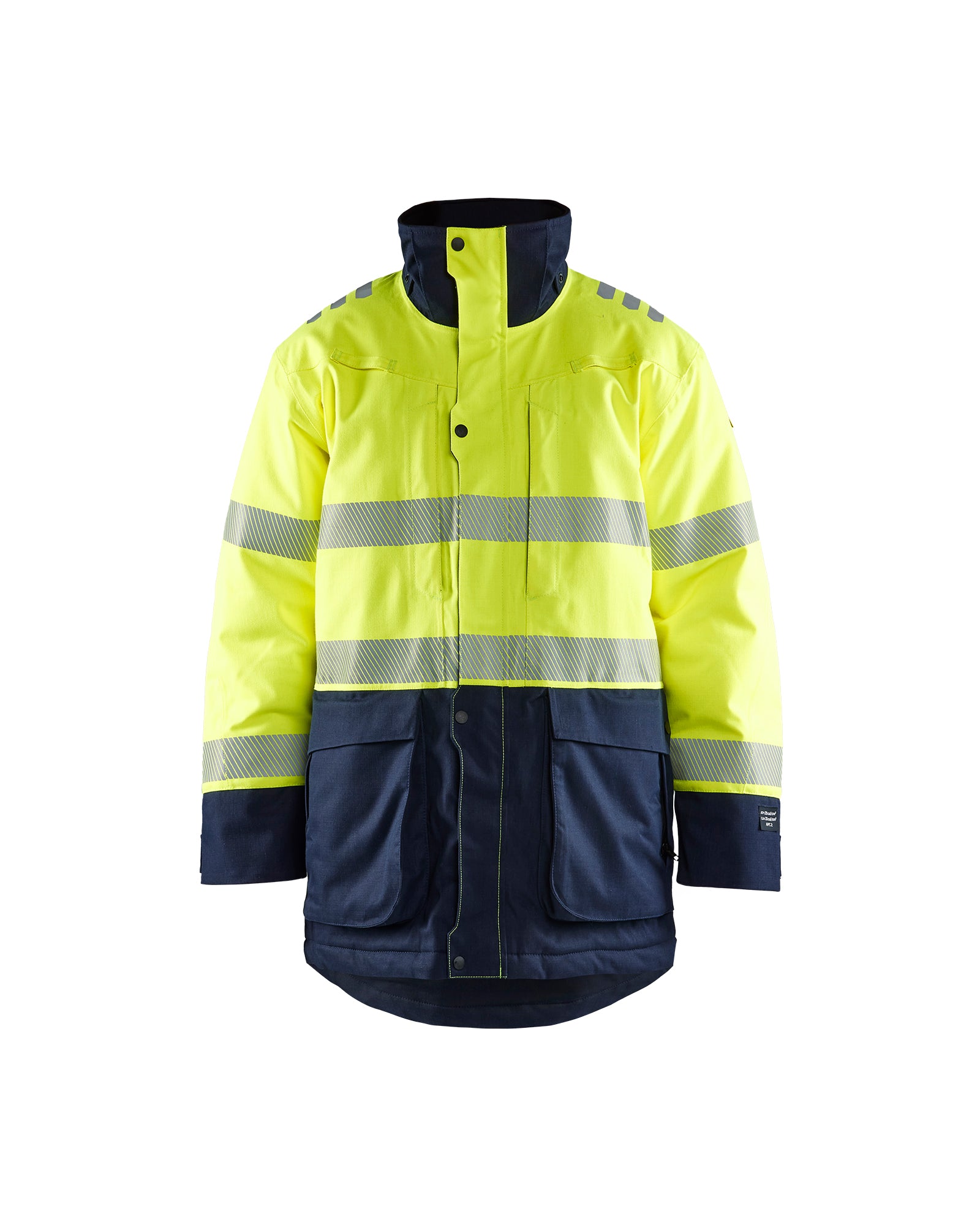 Blåkläder 4527 Multinorm Vinterparkajakke Inherent, High Vis Gul/Marineblå