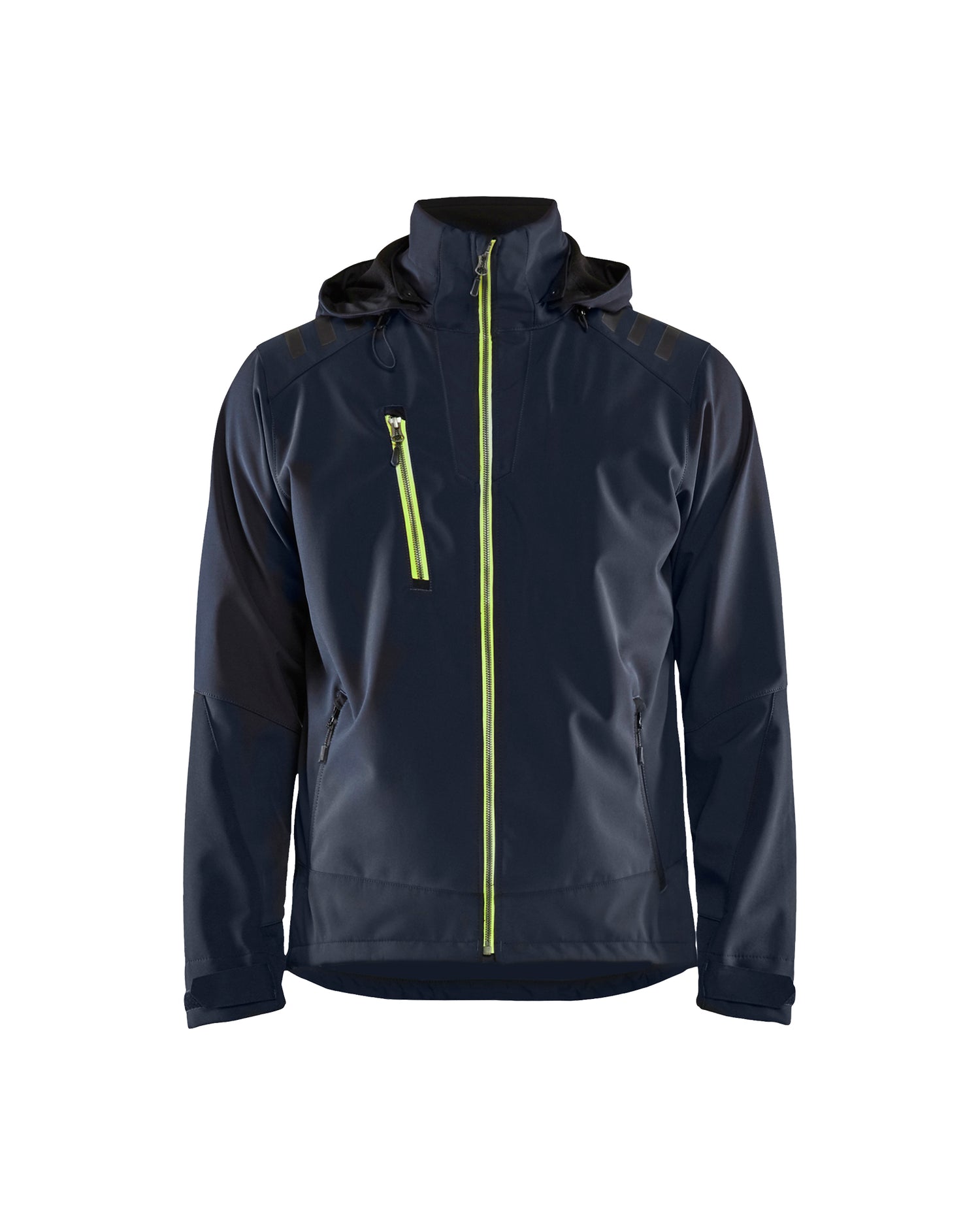 Blåkläder 4749 Softshell Jakke, Mørk Marineblå/High Vis Gul
