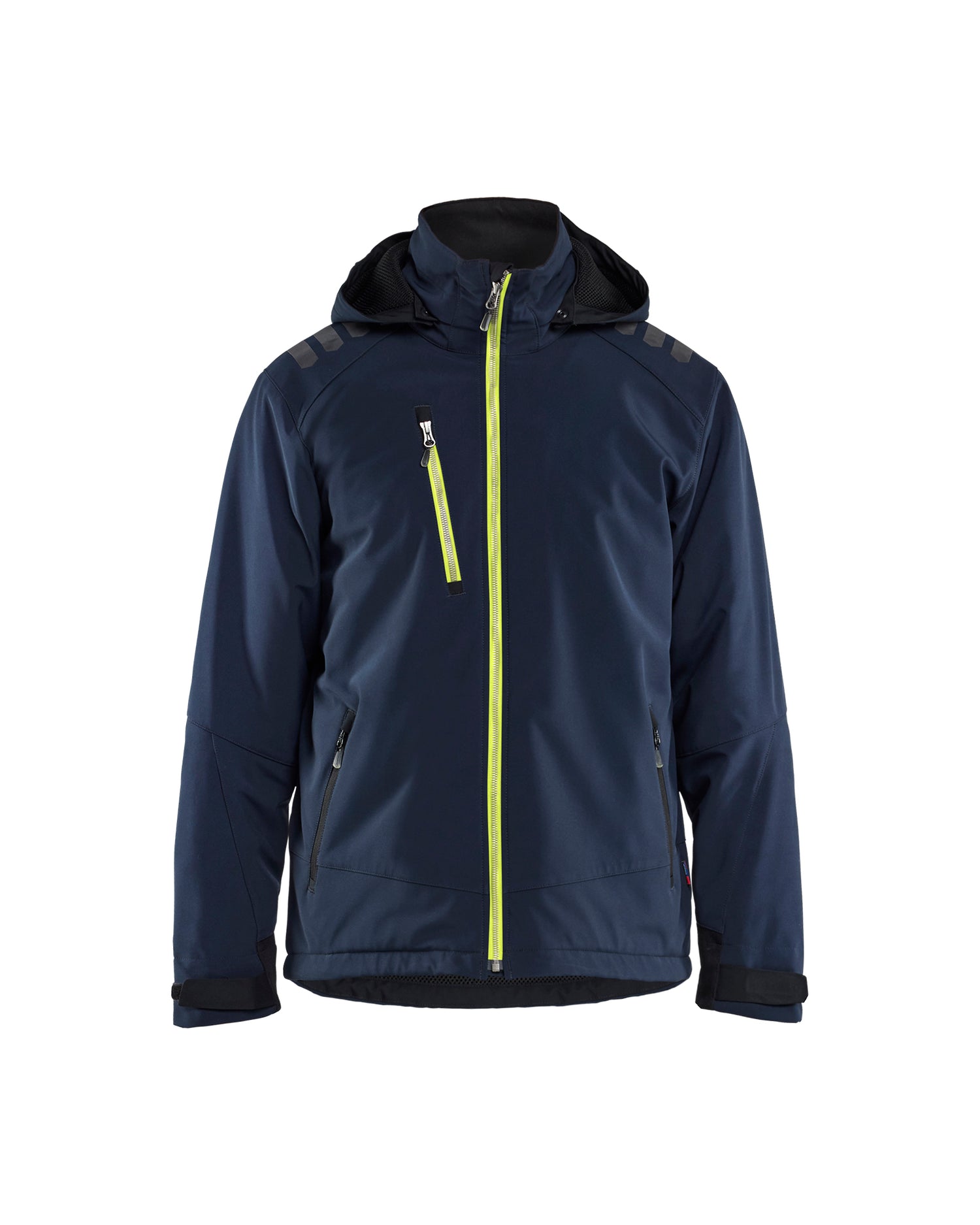Blåkläder 4750 Letforet Vinter Softshelljakke, Mørk Marineblå/High Vis Gul