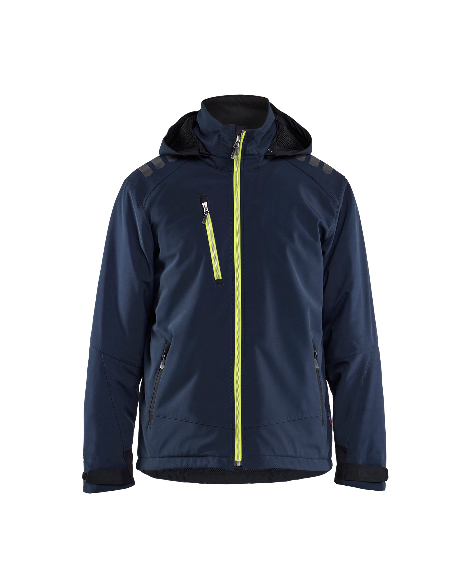 Blåkläder 4750 Letforet Vinter Softshelljakke, Mørk Marineblå/High Vis Gul