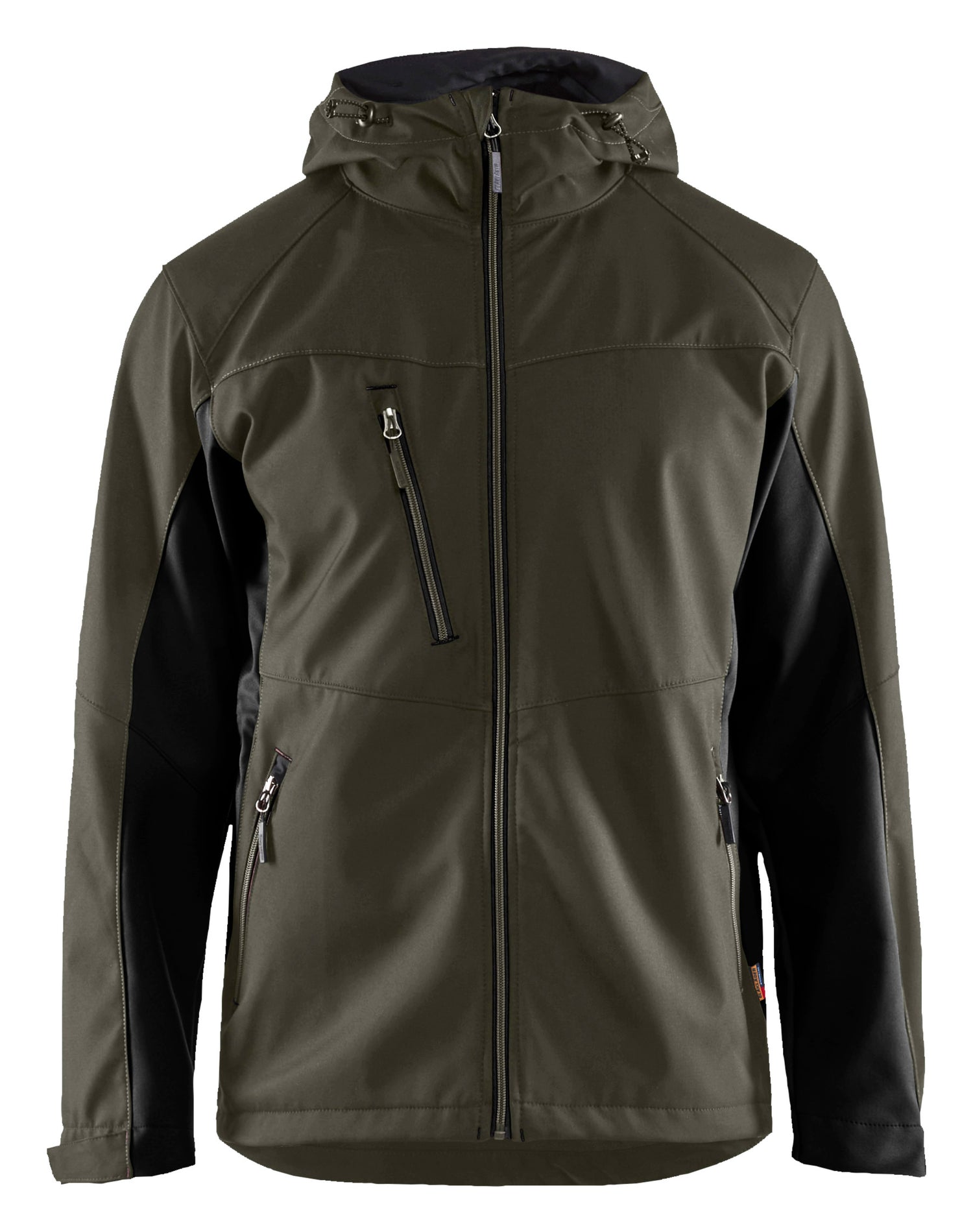 Blåkläder 4753 Softshell Jakke med hætte, Olivengrøn/Sort