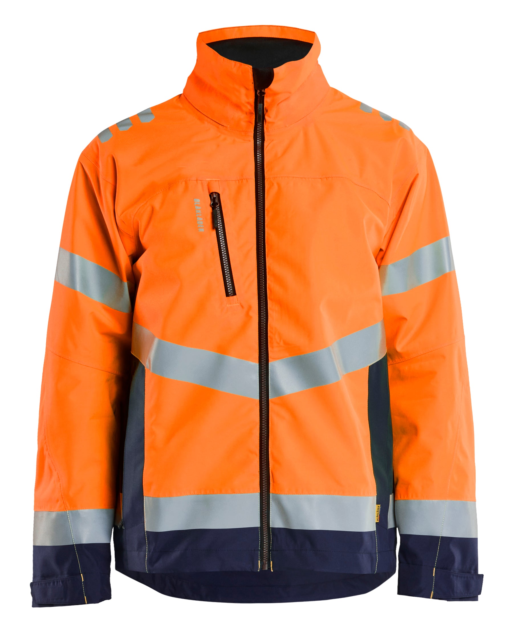 Blåkläder 4760 High Vis Skaljakke detalje med firmalogo