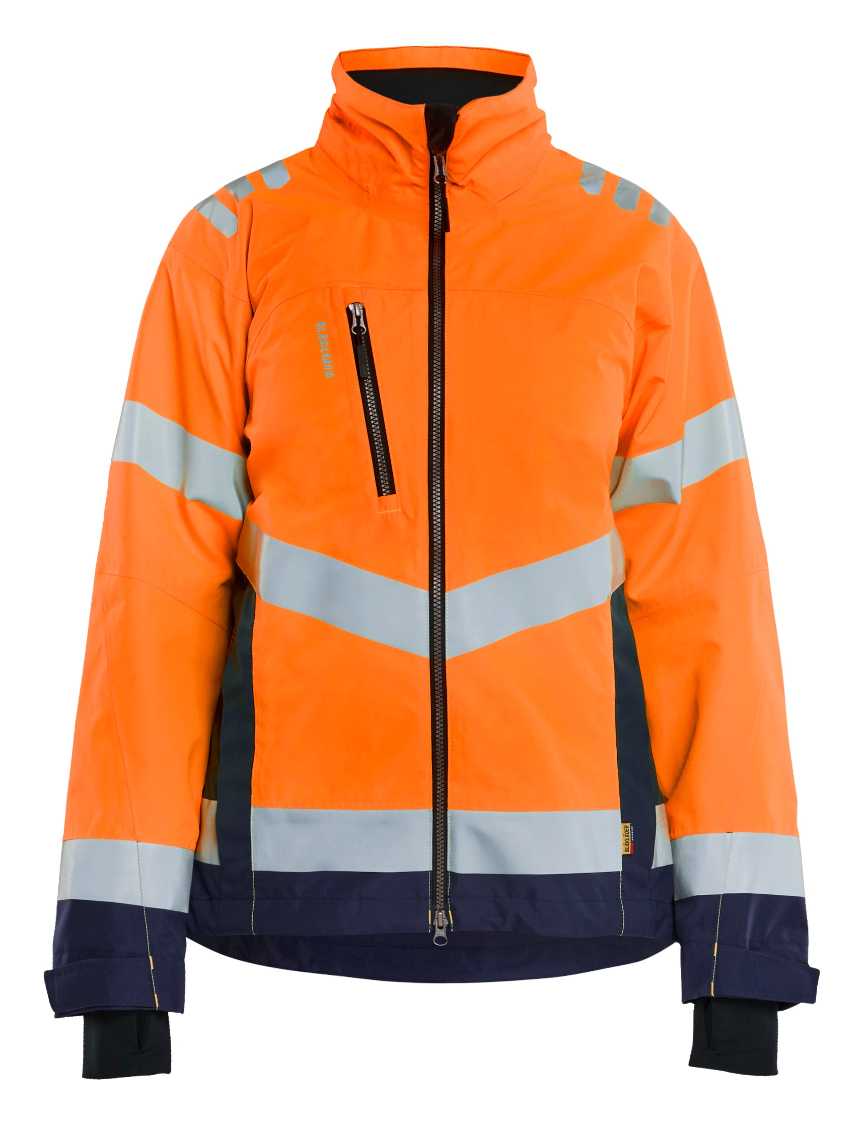 Blåkläder 4761 Dame High Vis Skaljakke detalje med firmalogo