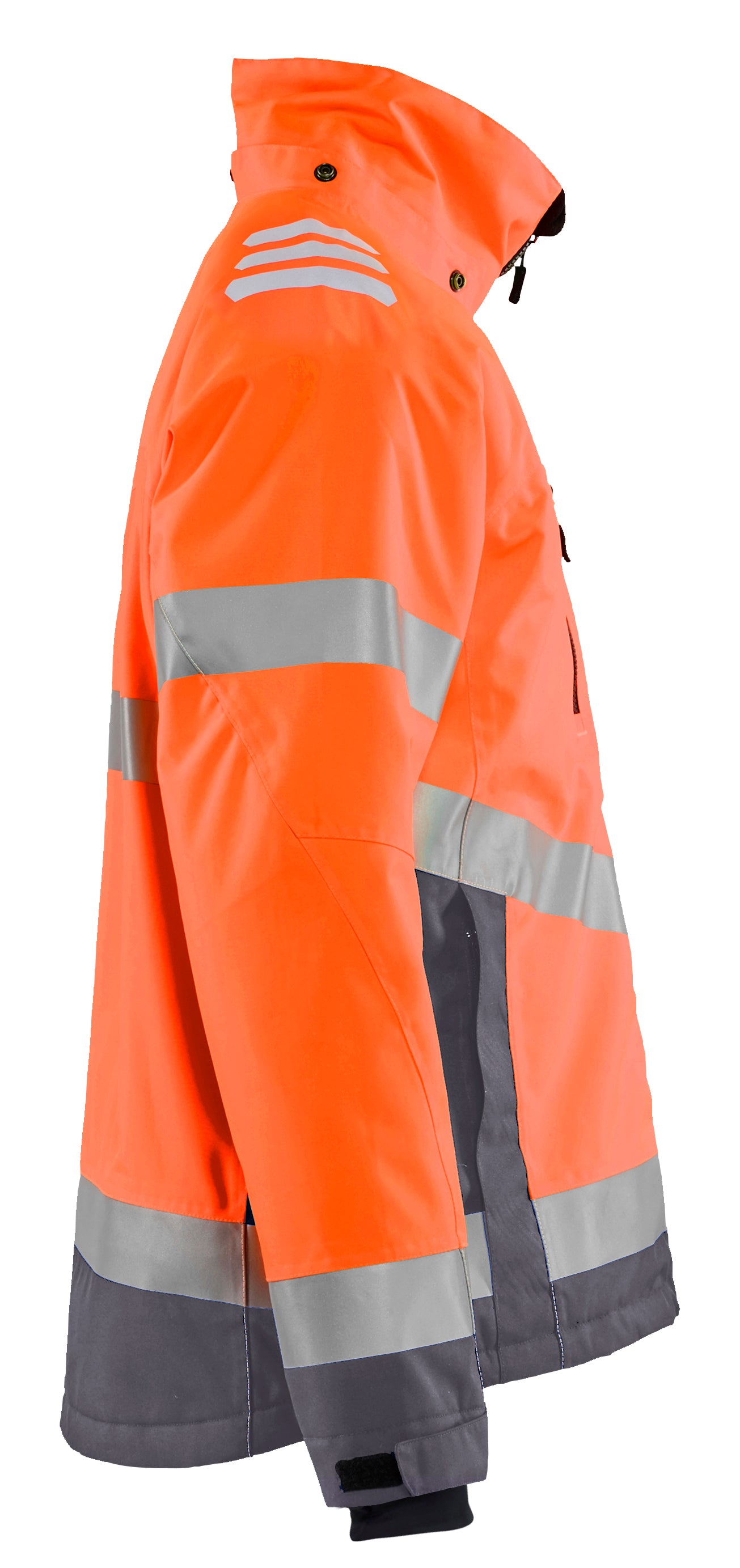 Blåkläder 4780 High Vis Letforet Vinterjakke nærbillede til broderi