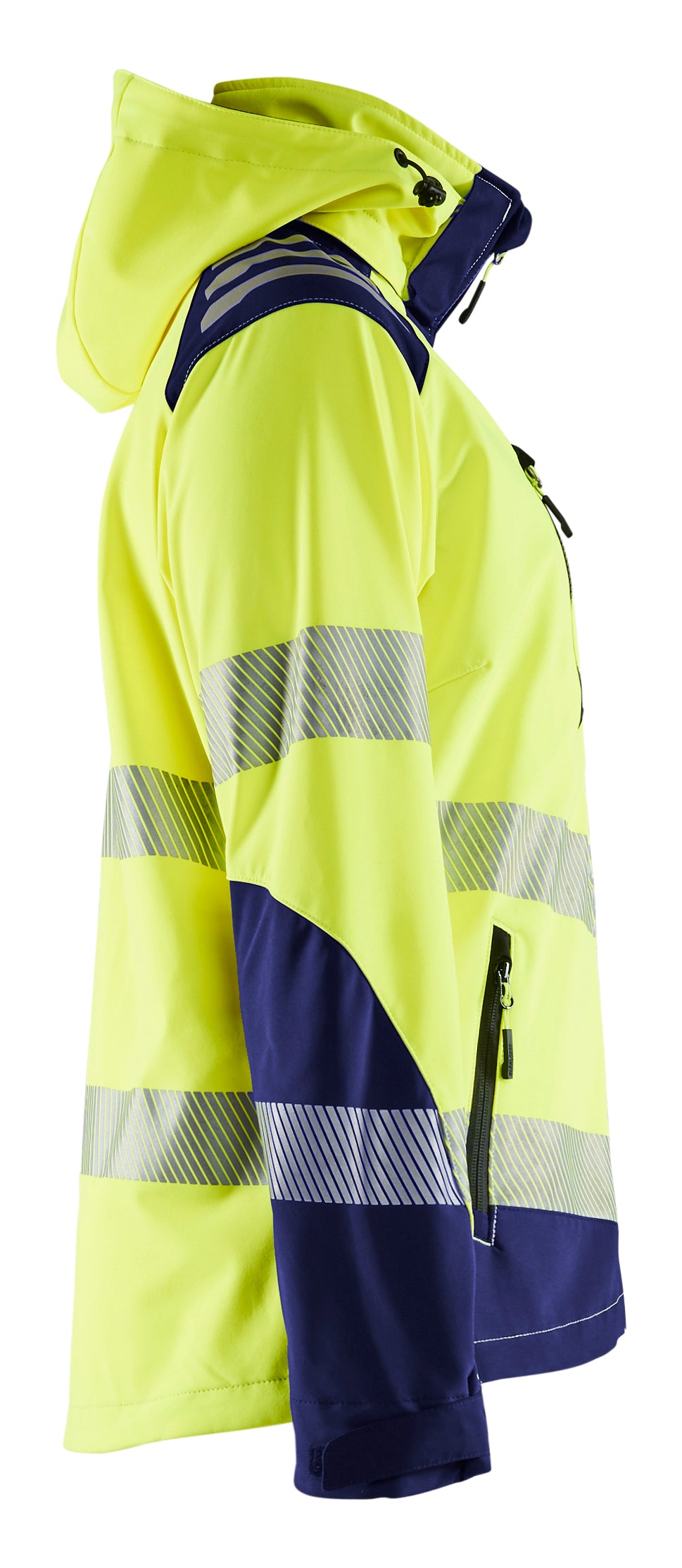 Blåkläder 4791 Dame High Vis Softshelljakke detalje til broderi