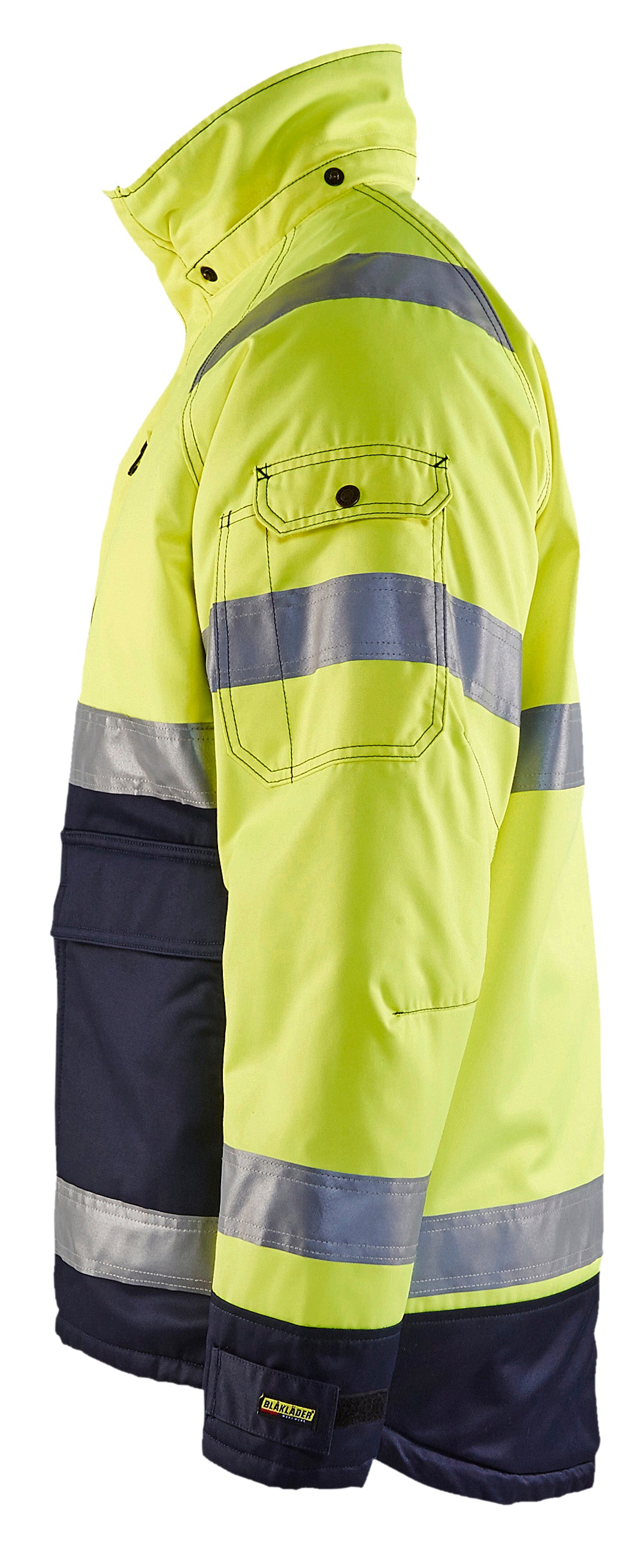 Blåkläder 4828 High Vis Vinterjakke bævernylon produktfoto med tryk