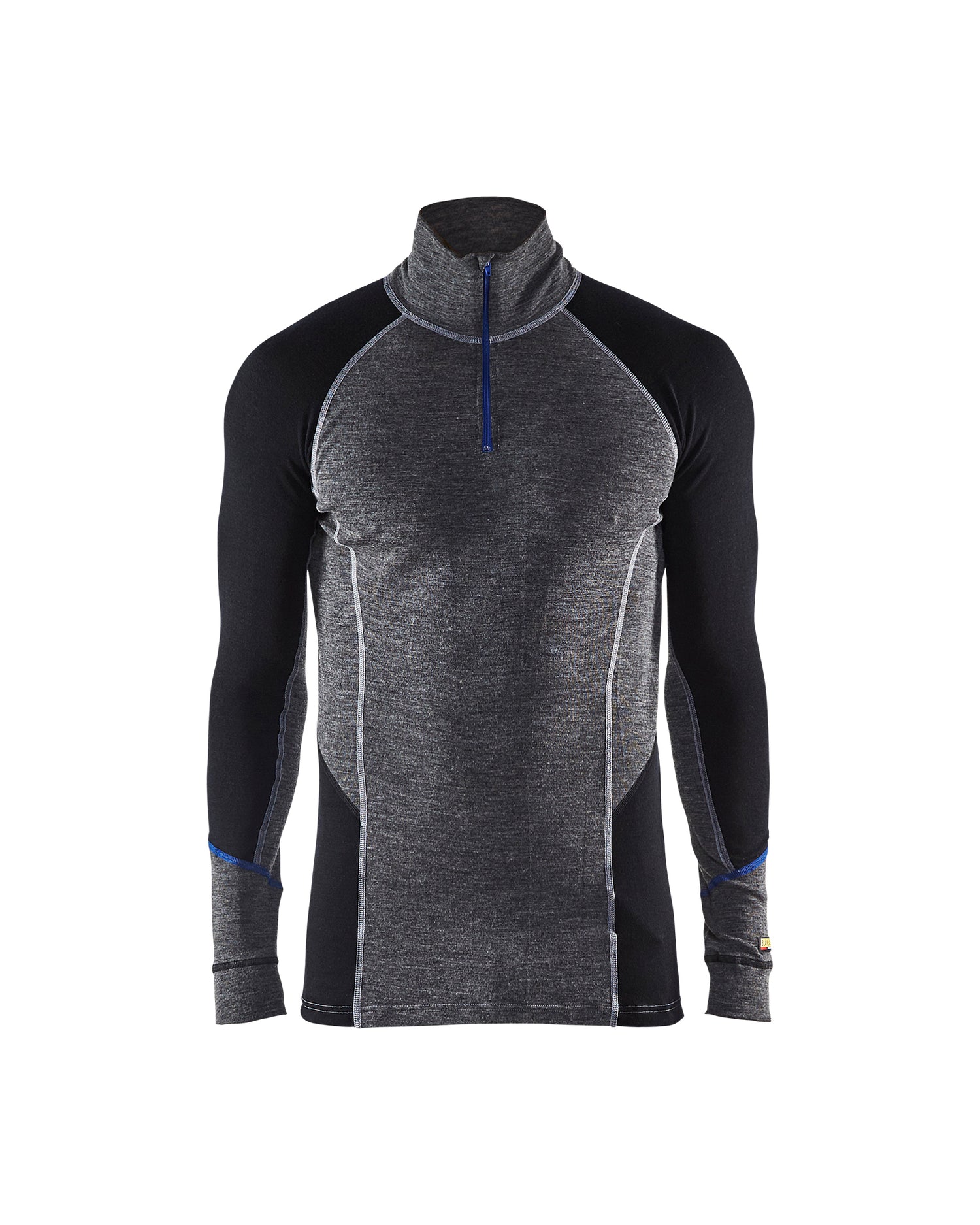 Blåkläder 4899 Undertrøje Merinould Half Zip Warm, Mellemgrå/Sort