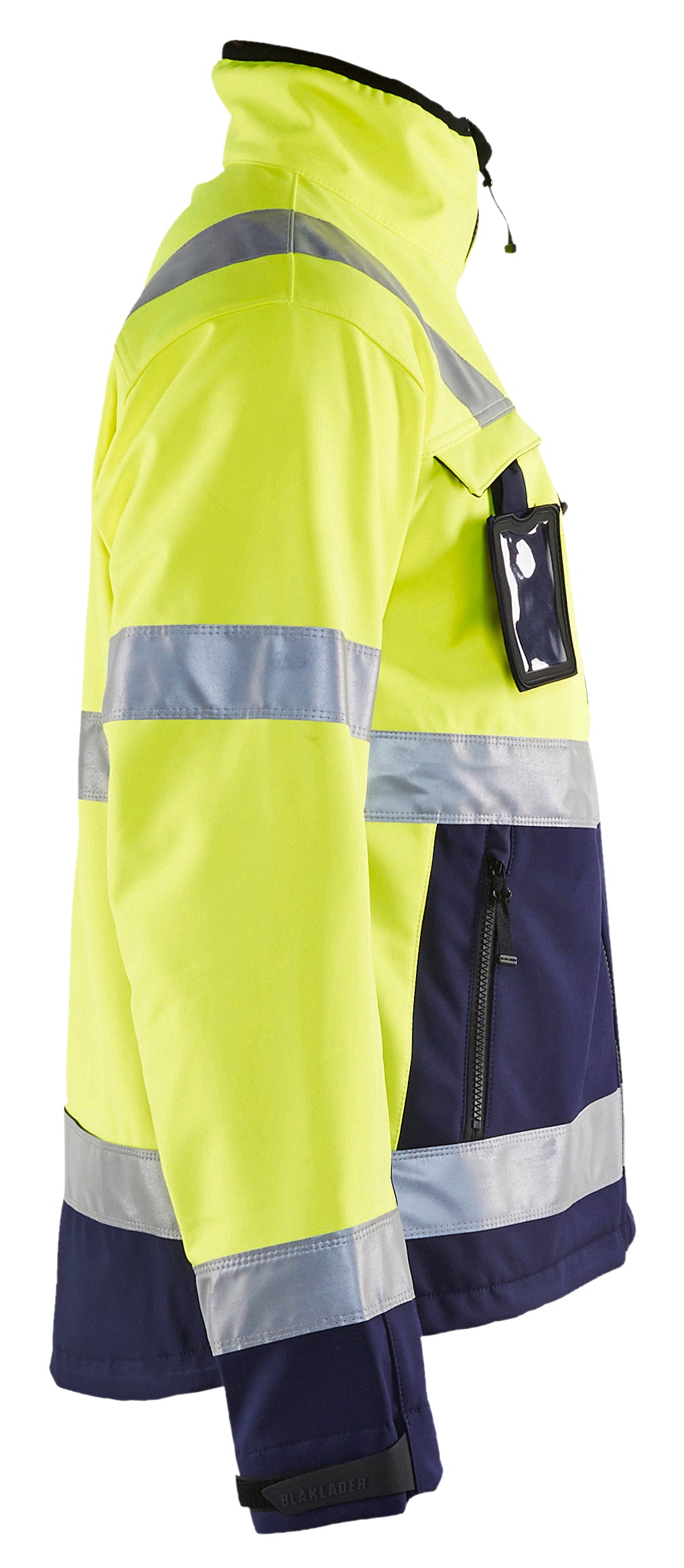 Blåkläder 4900 High Vis Softshell Jakke detalje til broderi