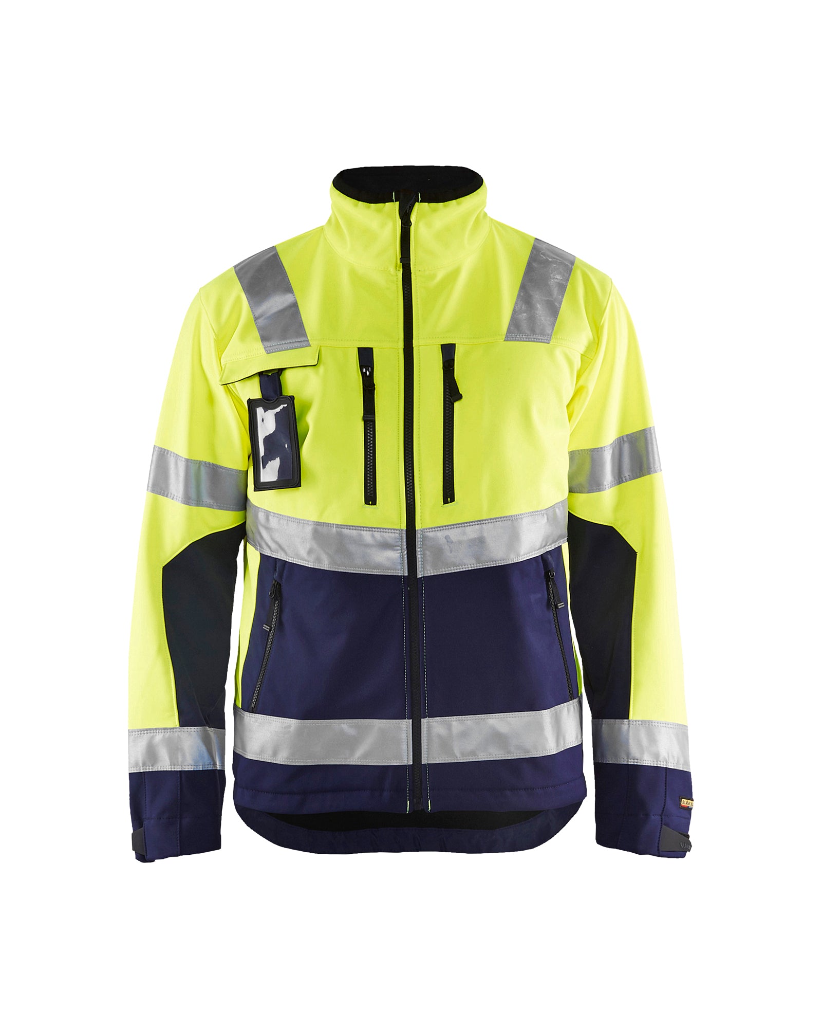 Blåkläder 4900 High Vis Softshell Jakke, High Vis Gul/Marineblå