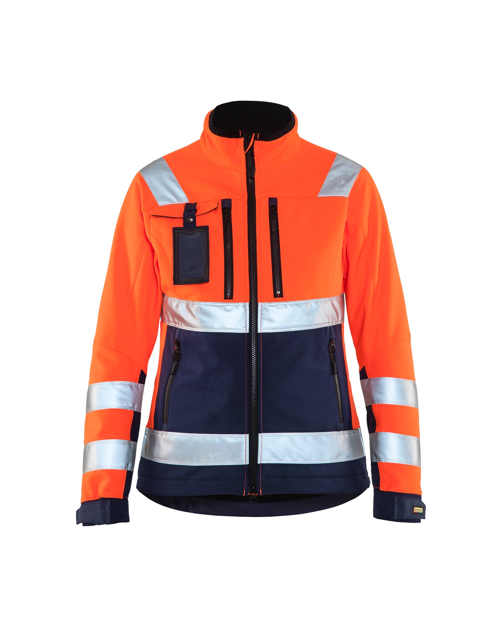 Blåkläder 4902 Dame High Vis Softshell Jakke, High Vis Orange/Marineblå