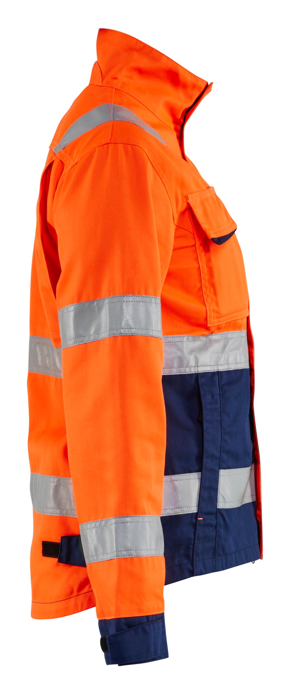 Blåkläder 4903 Dame High Vis Jakke nærbillede med tryk