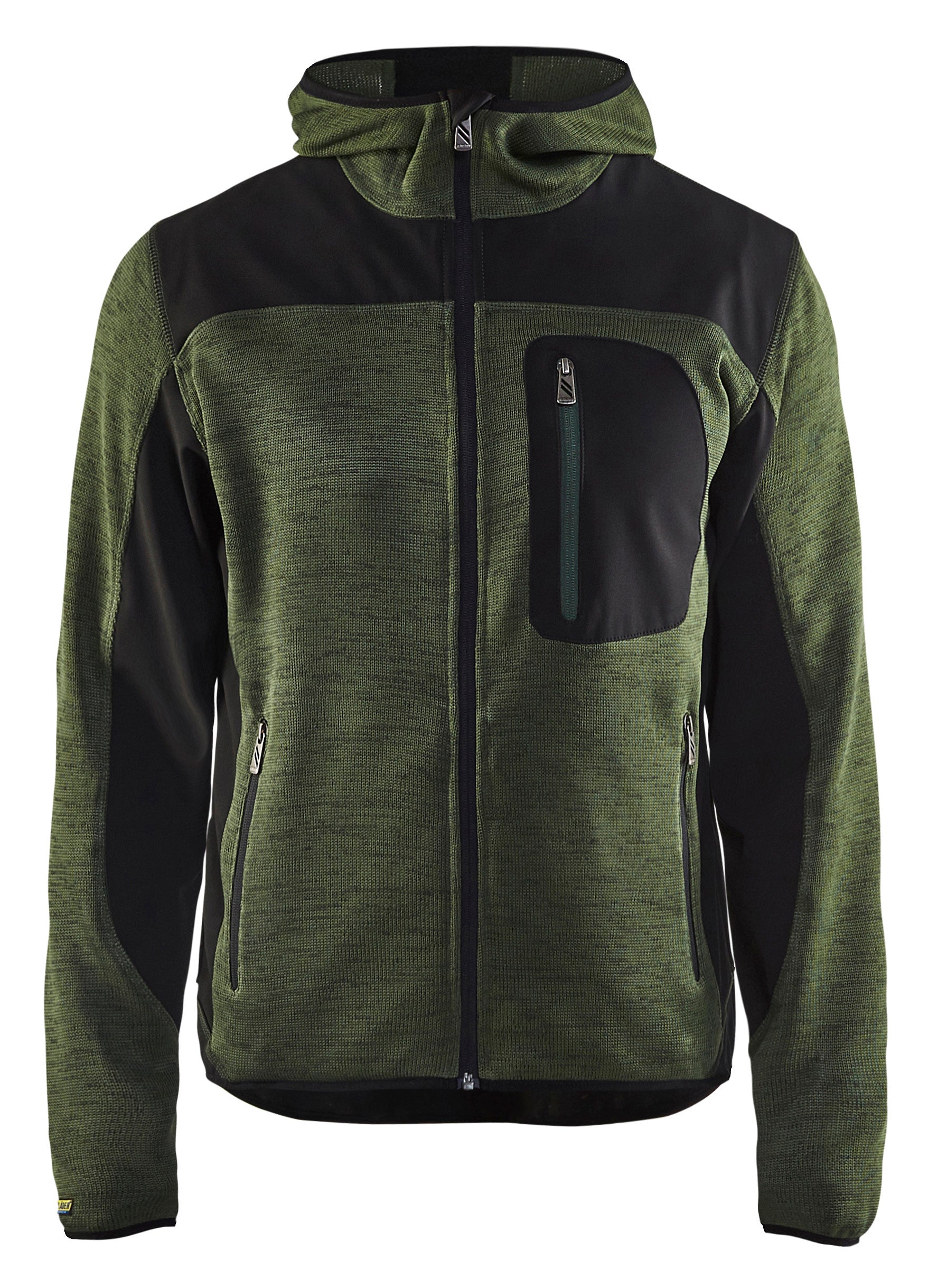 Blåkläder 4930 Strikket jakke med softshell materiale med firmalogo