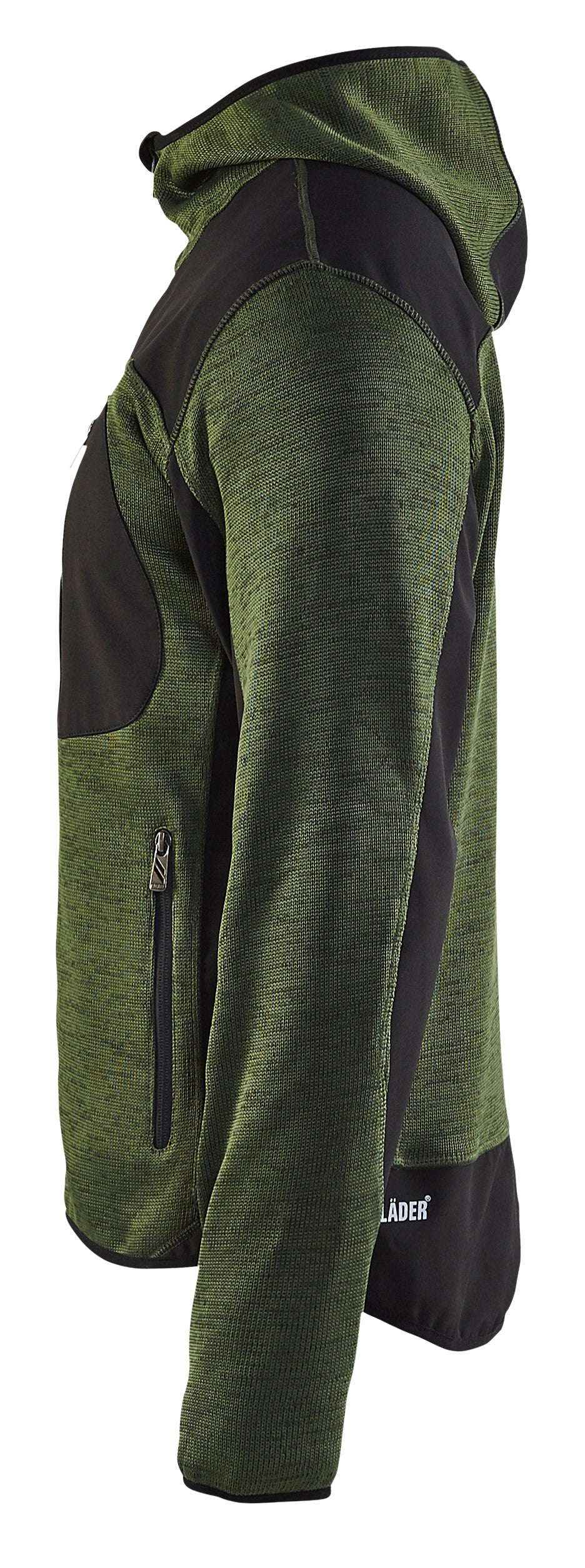 Blåkläder 4930 Strikket jakke med softshell produktbillede med tryk