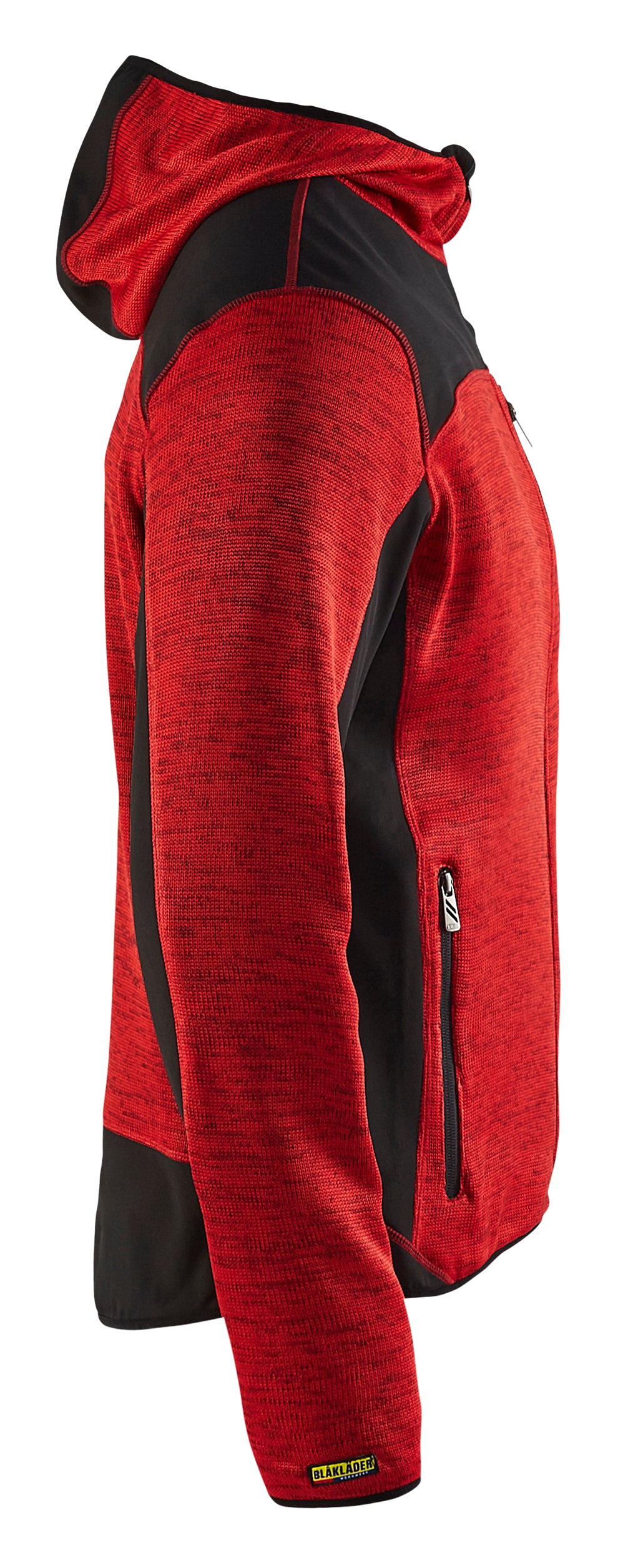 Blåkläder 4930 Strikket jakke med softshell nærbillede til broderi