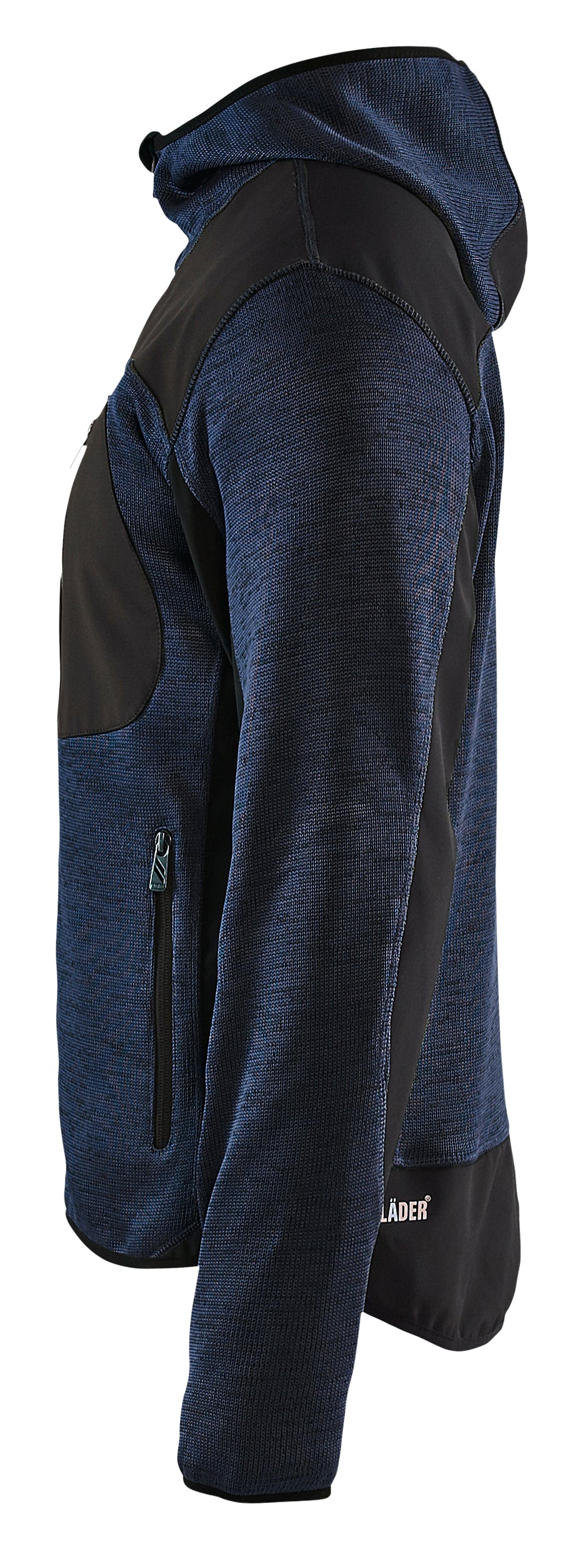 Blåkläder 4930 Strikket jakke med softshell produktfoto med tryk
