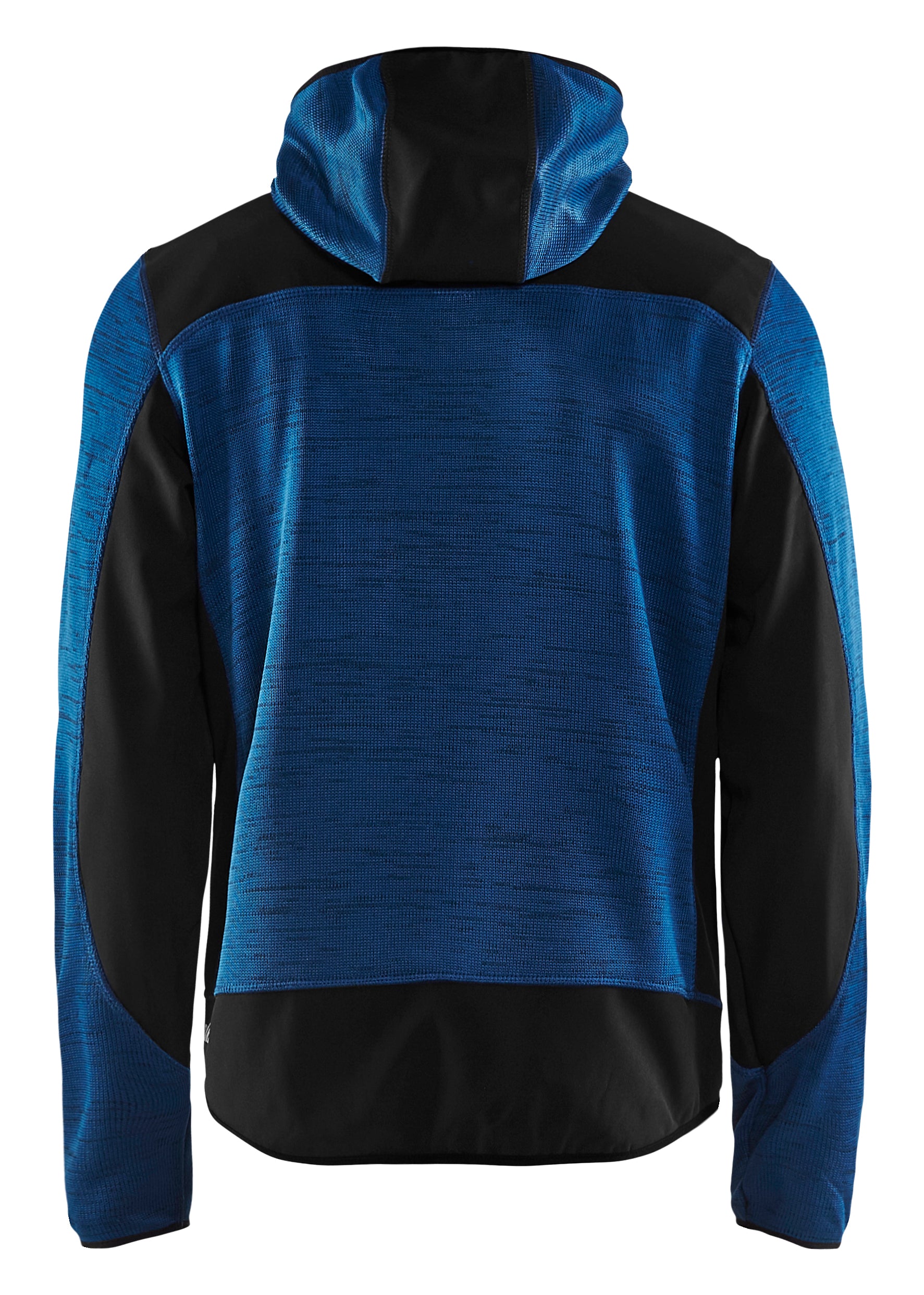 Blåkläder 4930 Strikket jakke med softshell nærbillede med logo