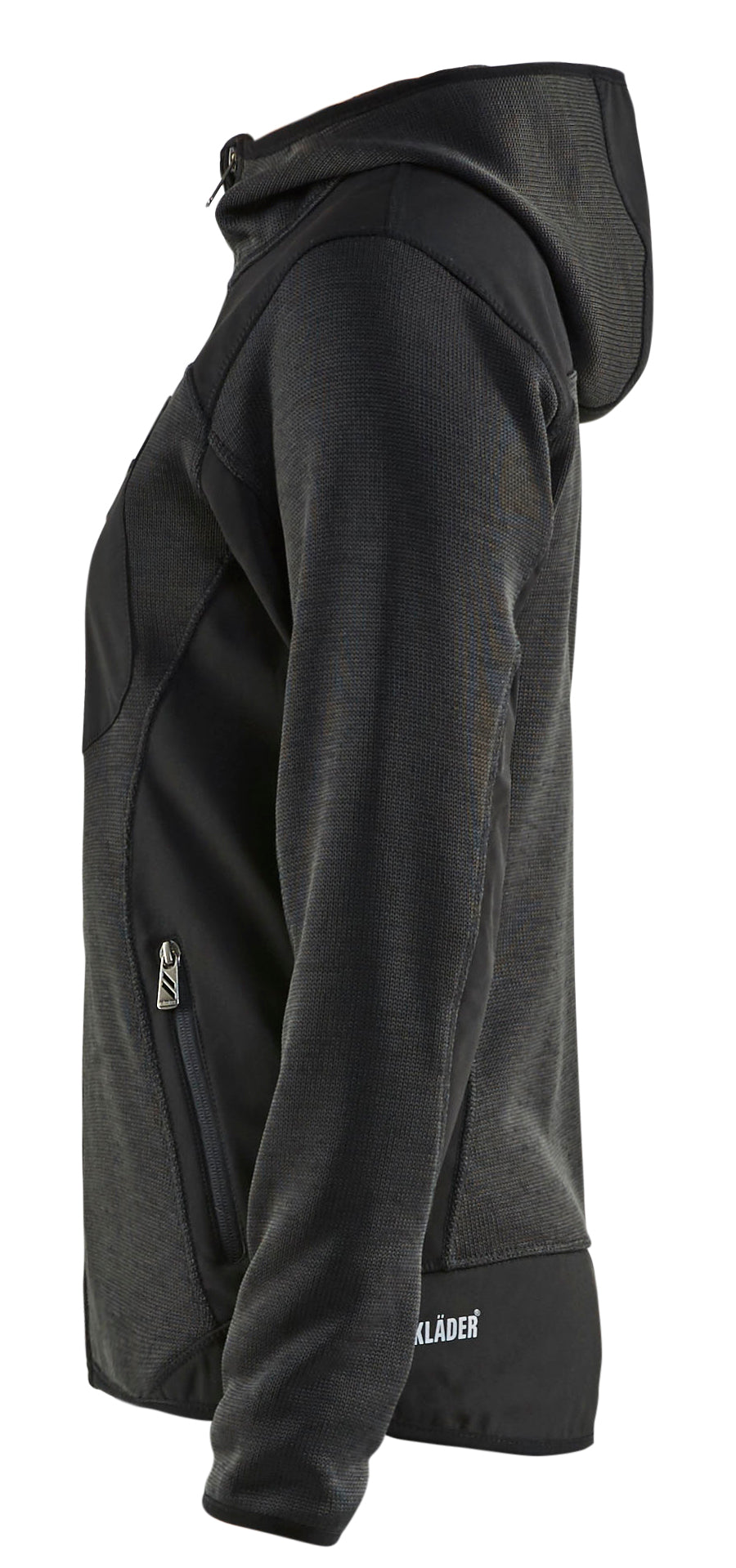 Blåkläder 4931 Dame Strikket jakke med softshell produktfoto med tryk