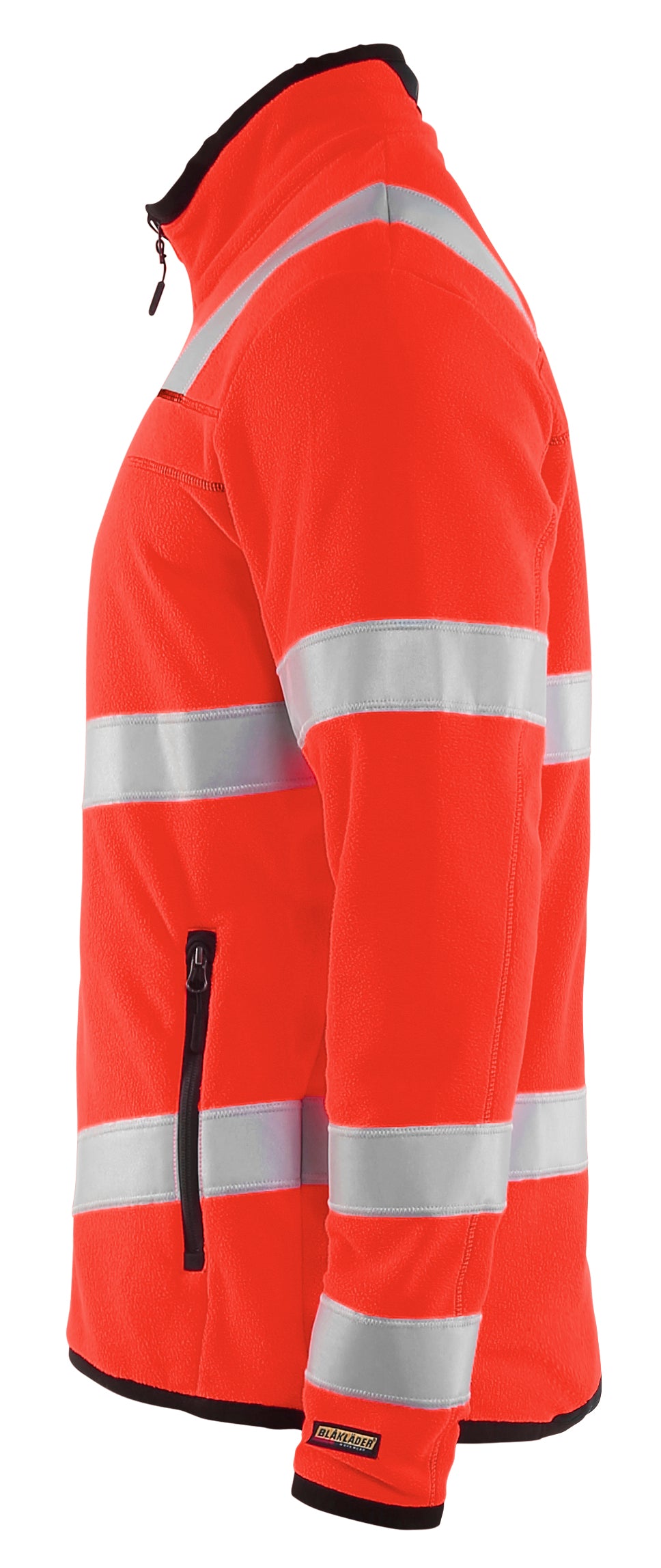 Blåkläder 4941 High Vis Microfleece Jakke nærbillede med tryk