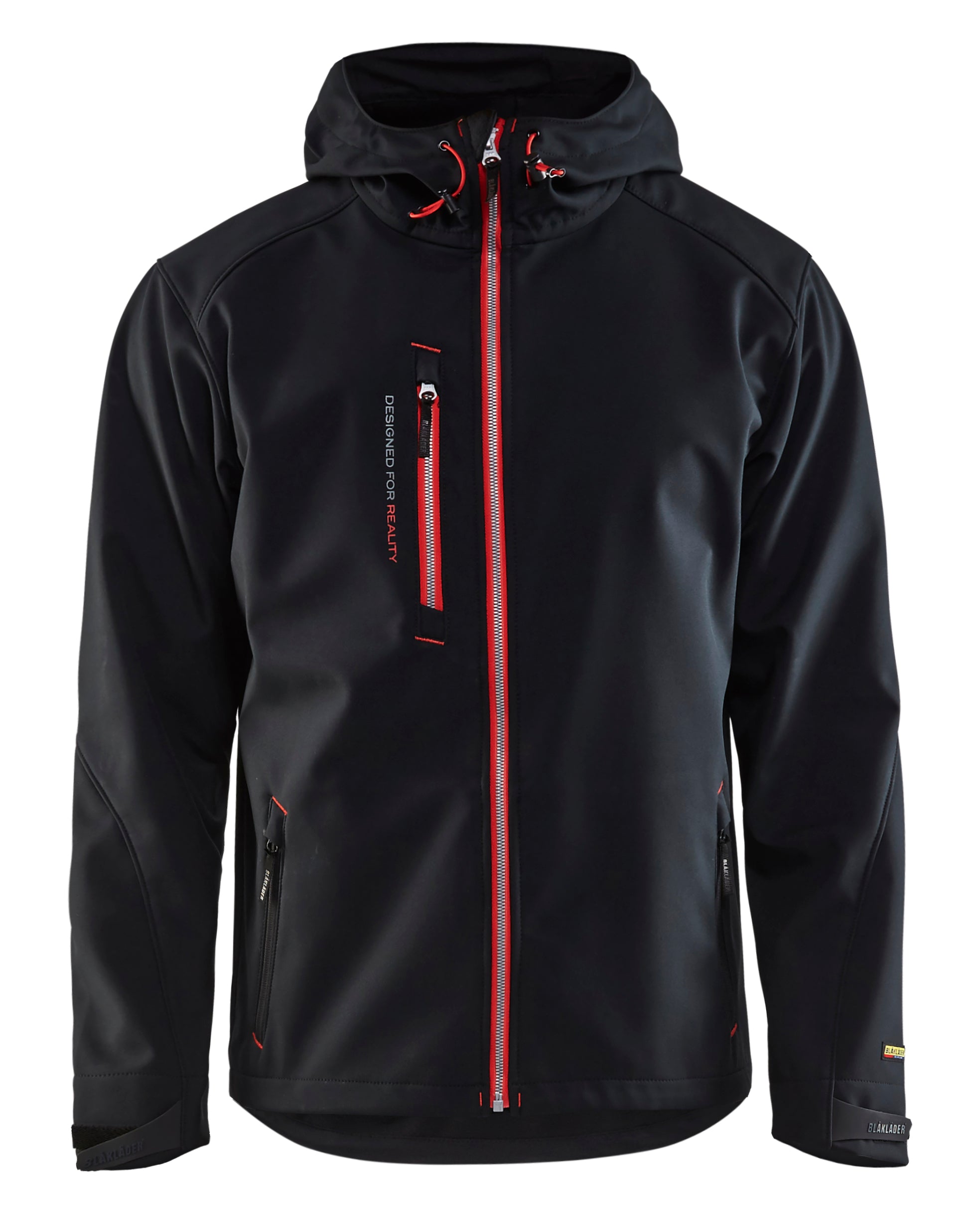 Blåkläder 4949 Softshell Jakke med hætte materiale med firmalogo