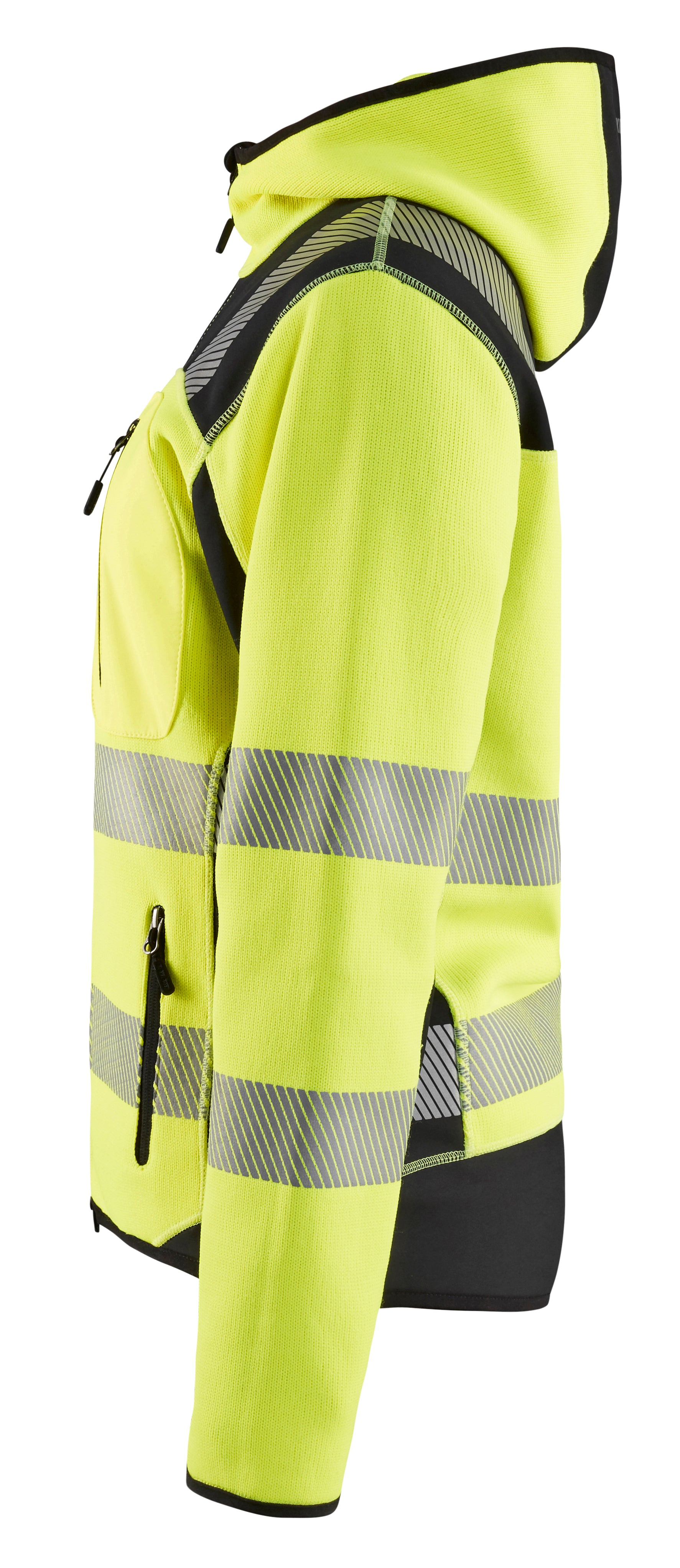 Blåkläder 4967 Dame High Vis Strikket Softshell Jakke produktbillede med tryk
