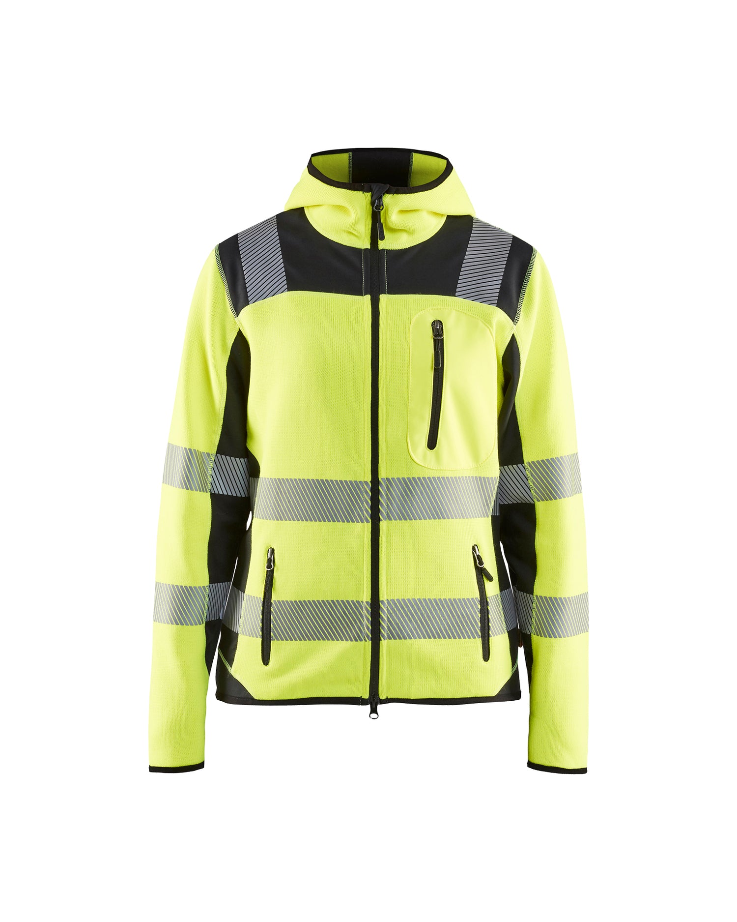 Blåkläder 4967 Dame High Vis Strikket Softshell Jakke, High Vis Gul/Sort