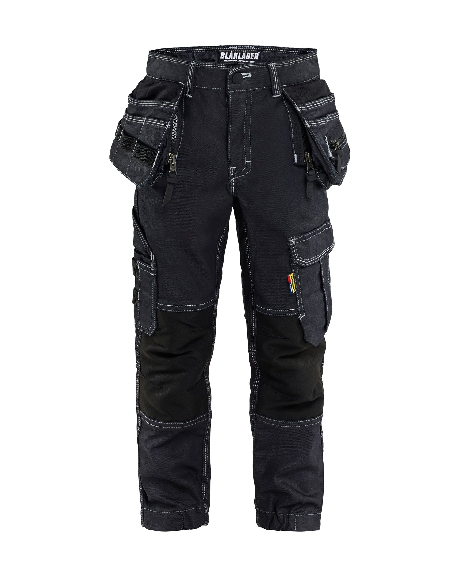 Blåkläder 5225 Håndværkerbuks med Stretch X1900 til Børn, Marineblå/Sort
