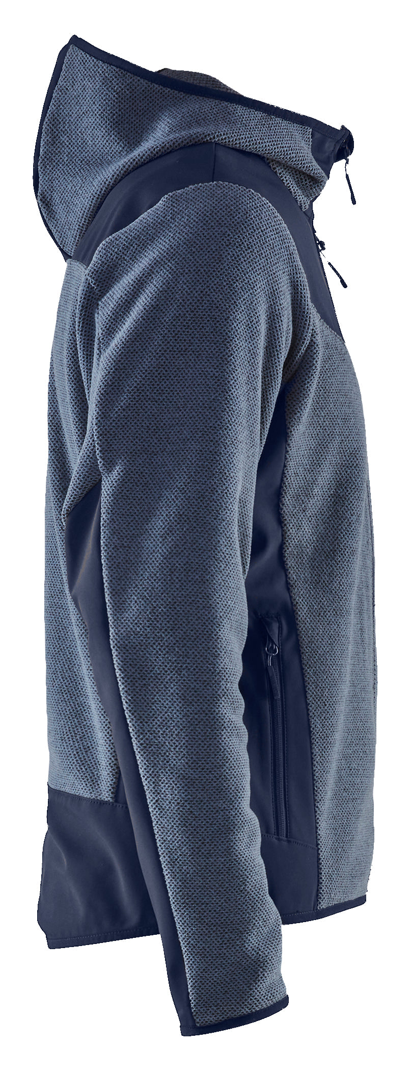 Blåkläder 5940 Strikket Jakke med Softshell nærbillede til broderi