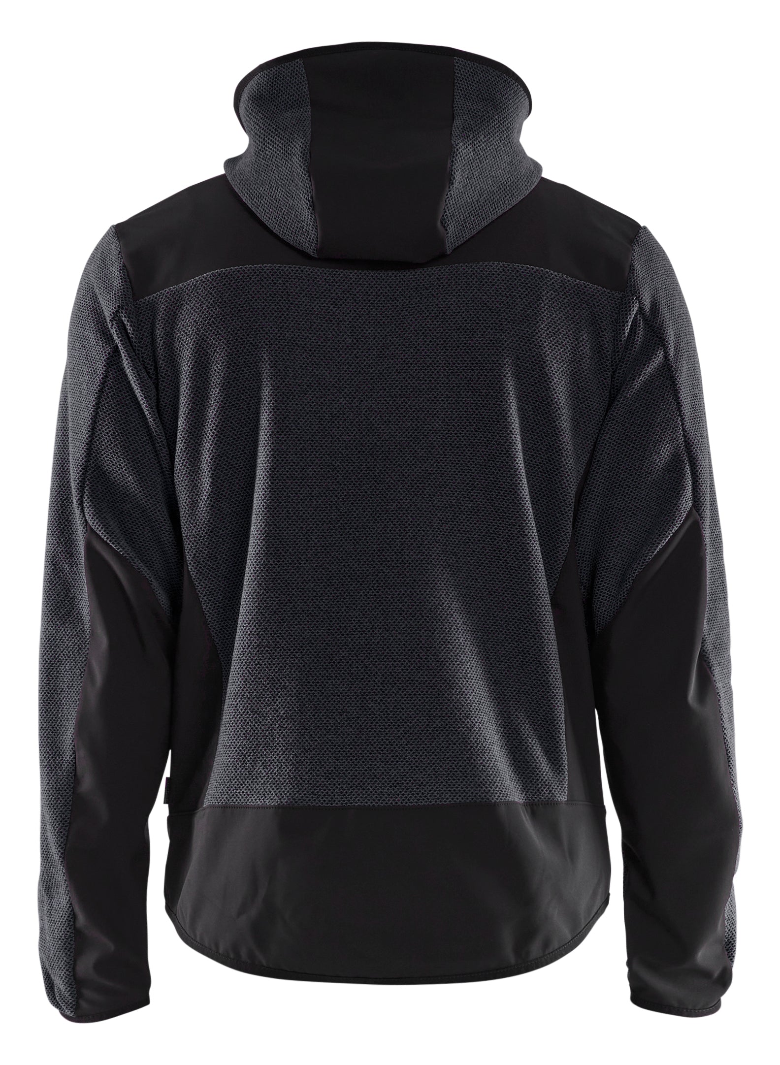 Blåkläder 5940 Strikket Jakke med Softshell nærbillede med logo