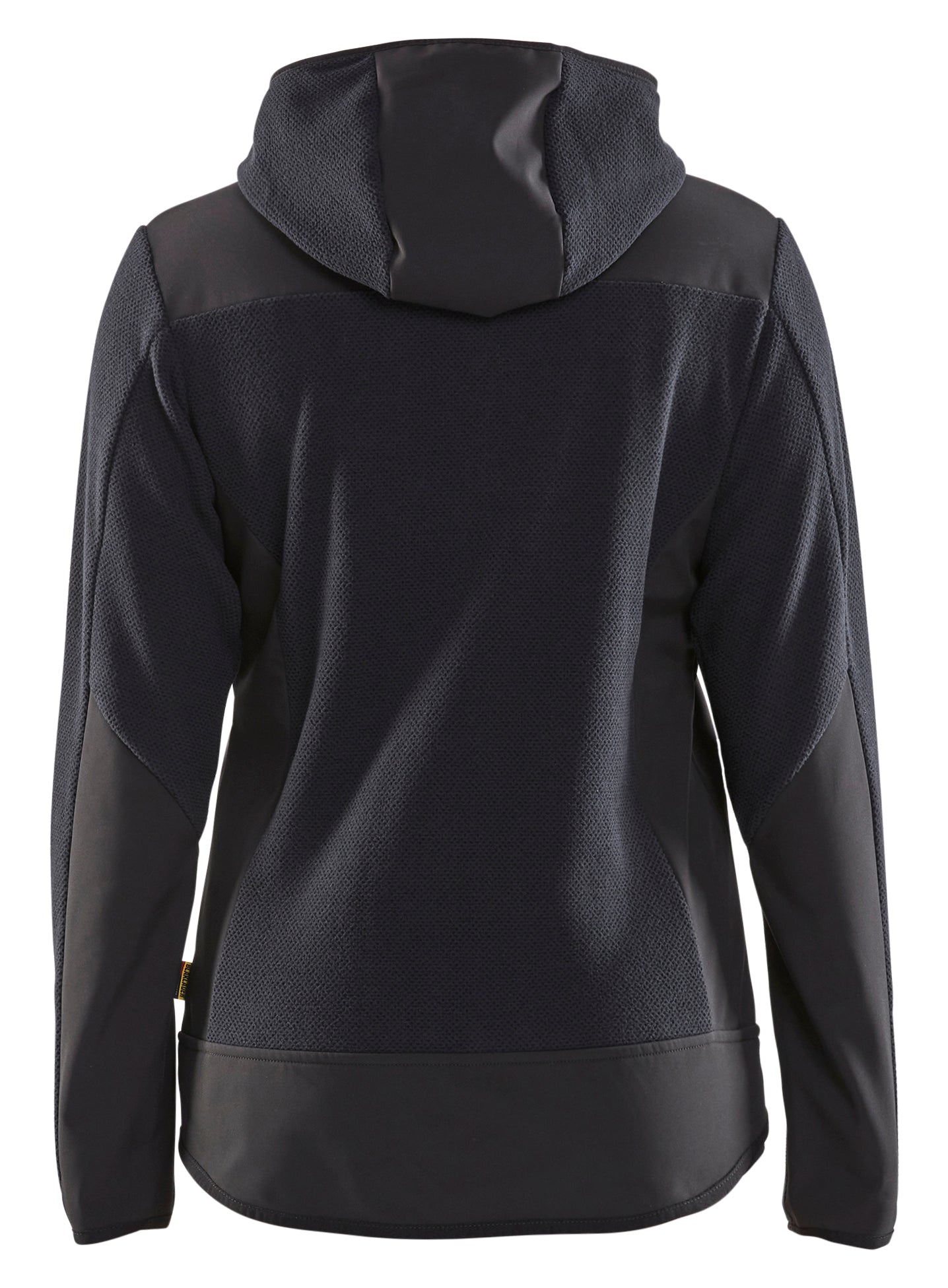 Blåkläder 5941 Dame Strikket Jakke med softshell nærbillede med logo